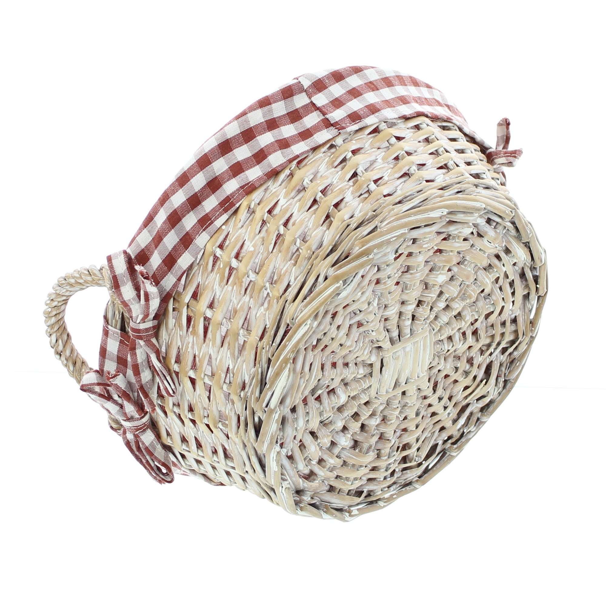 Acheter Corbeille "carreaux", ronde  dans la boutique en ligne de Frank Flechtwaren pour Automne