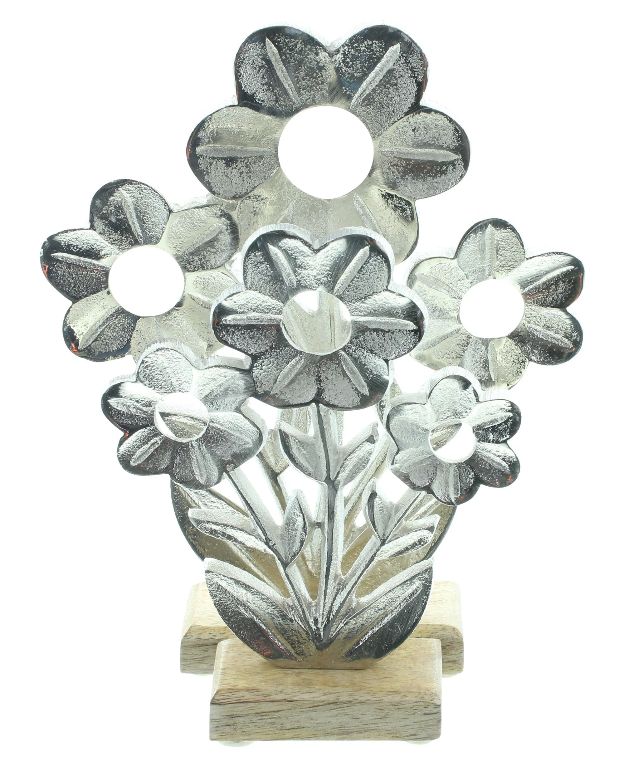 Acheter Lot de 2 fleurs "argent"  dans la boutique en ligne de Frank Flechtwaren pour Argent et or