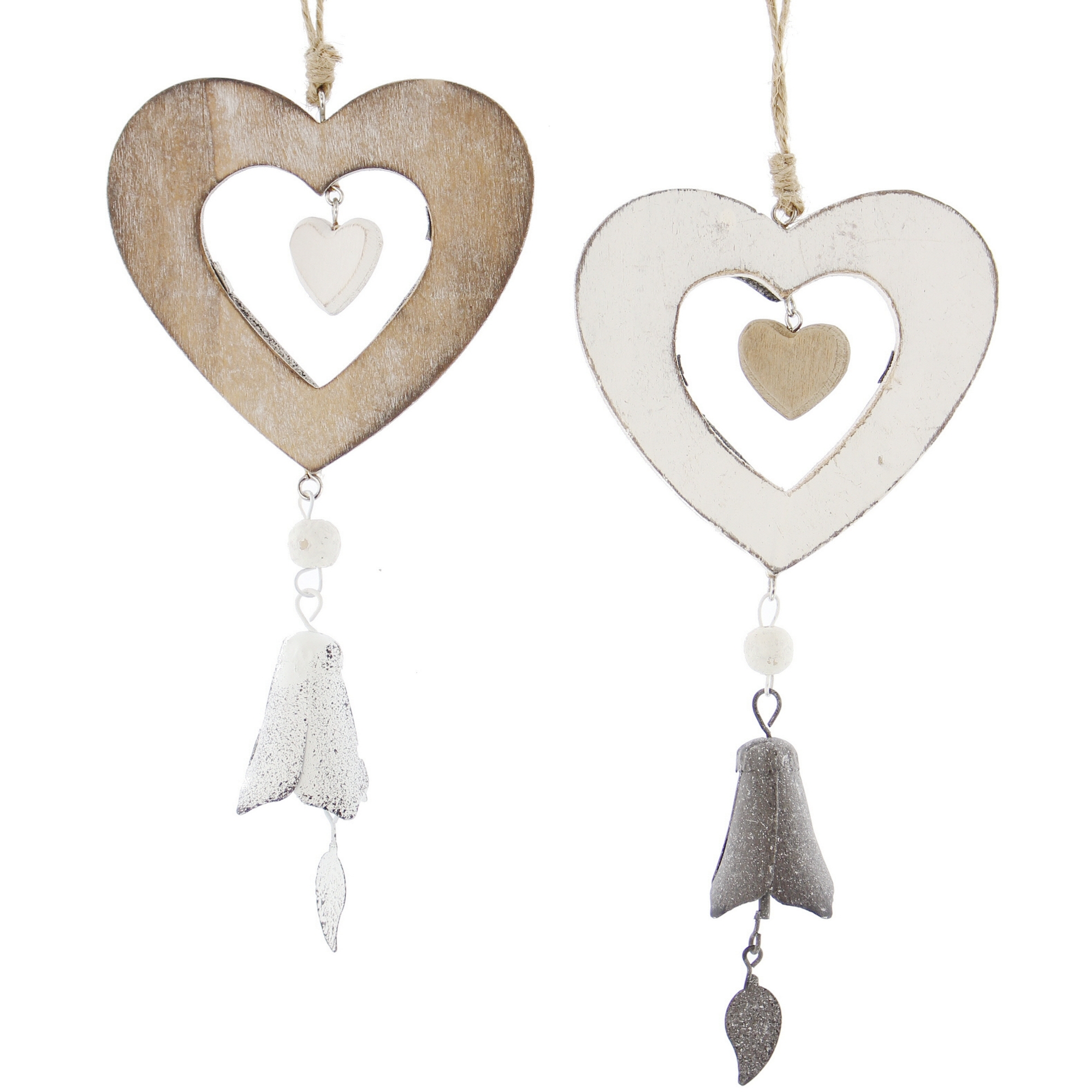 Acheter Lot de 2 suspensions coeur "clochette" dans la boutique en ligne de Frank Flechtwaren pour Pâques Acheter Lot de 2 suspensions coeur "clochette" dans la boutique en ligne de Frank Flechtwaren pour Pâques