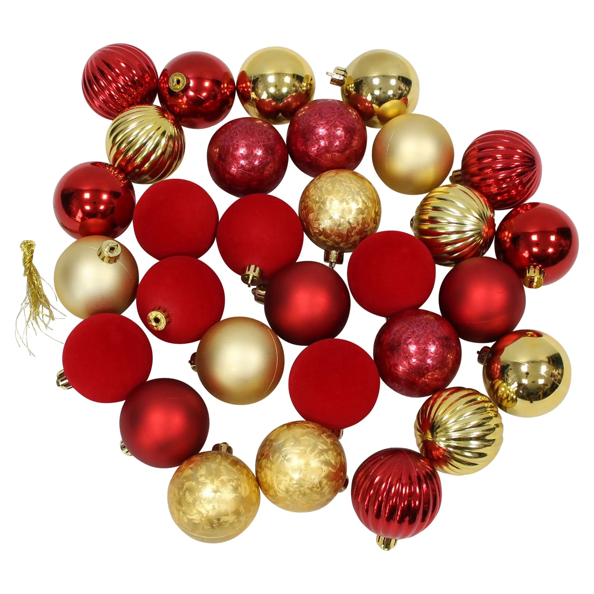 Acheter Boules de Noël « Gold &amp; Red », lot de 30 dans la boutique en ligne de Frank Flechtwaren pour Boules de Noël