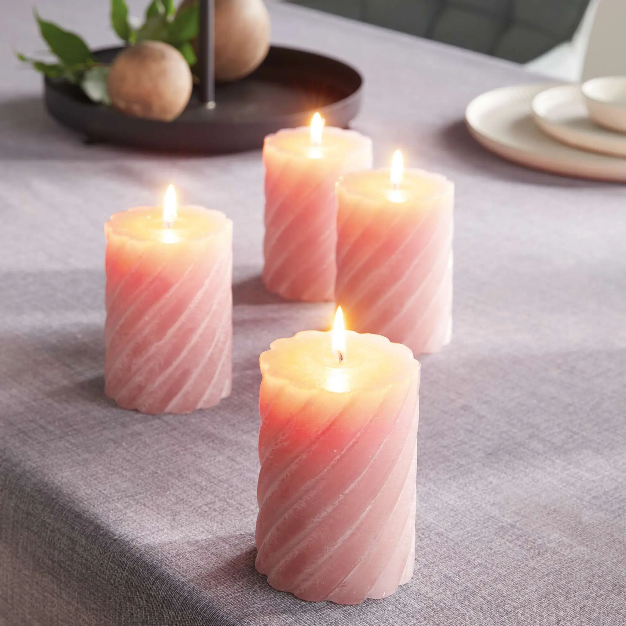 Acheter Lot de 4 bougies "rose"  dans la boutique en ligne de Frank Flechtwaren
