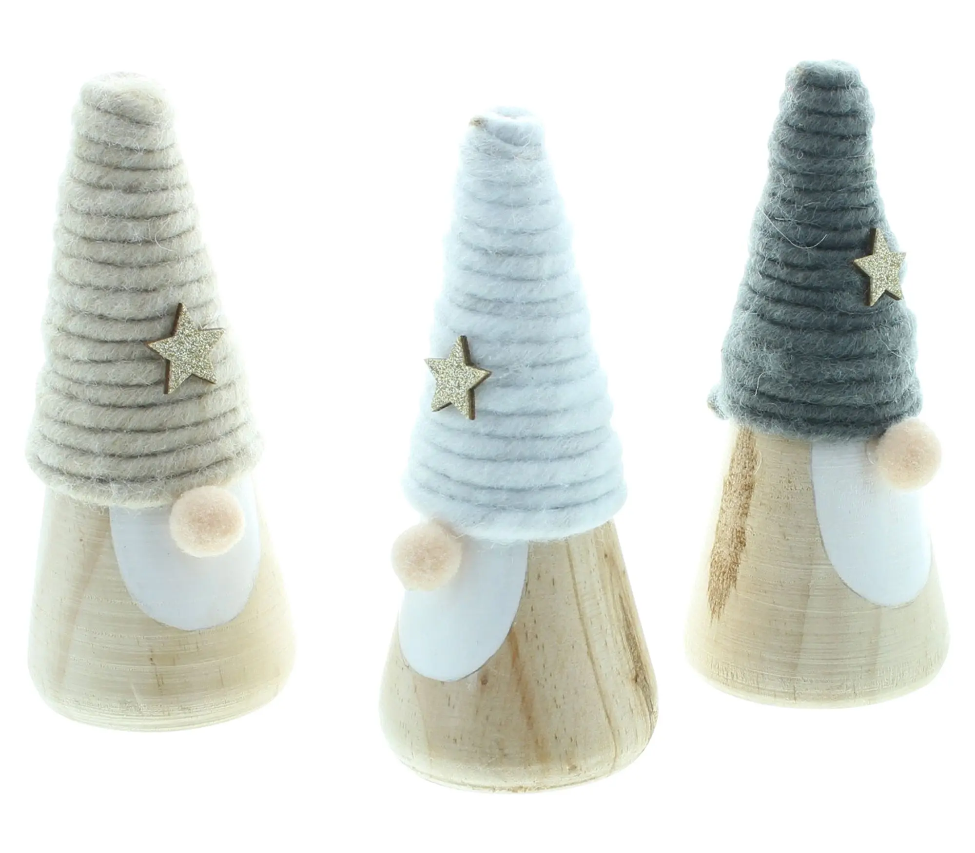Acheter Lot de 3 lutins "étoile dorée"  dans la boutique en ligne de Frank Flechtwaren pour Look de fête : menthe &amp; blanc
