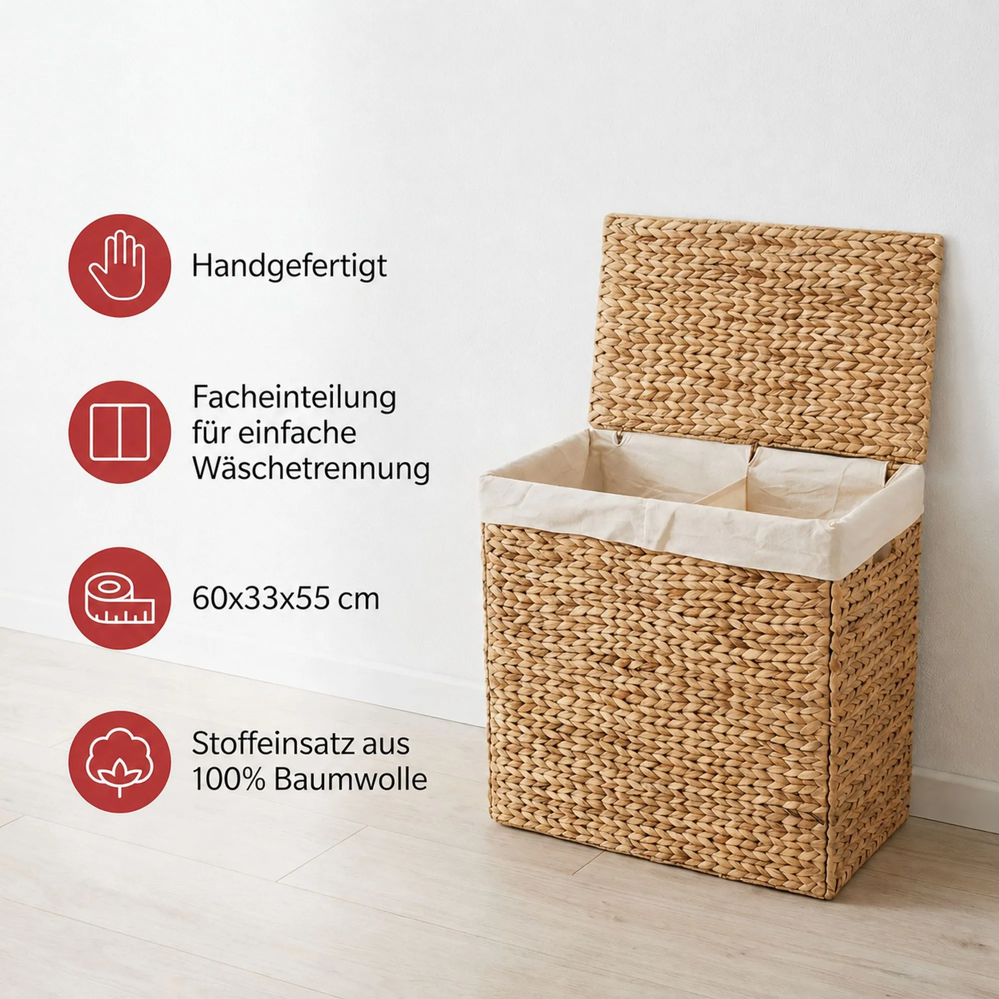 Acheter Panier à ling "double"  dans la boutique en ligne de Frank Flechtwaren pour Salle de bain