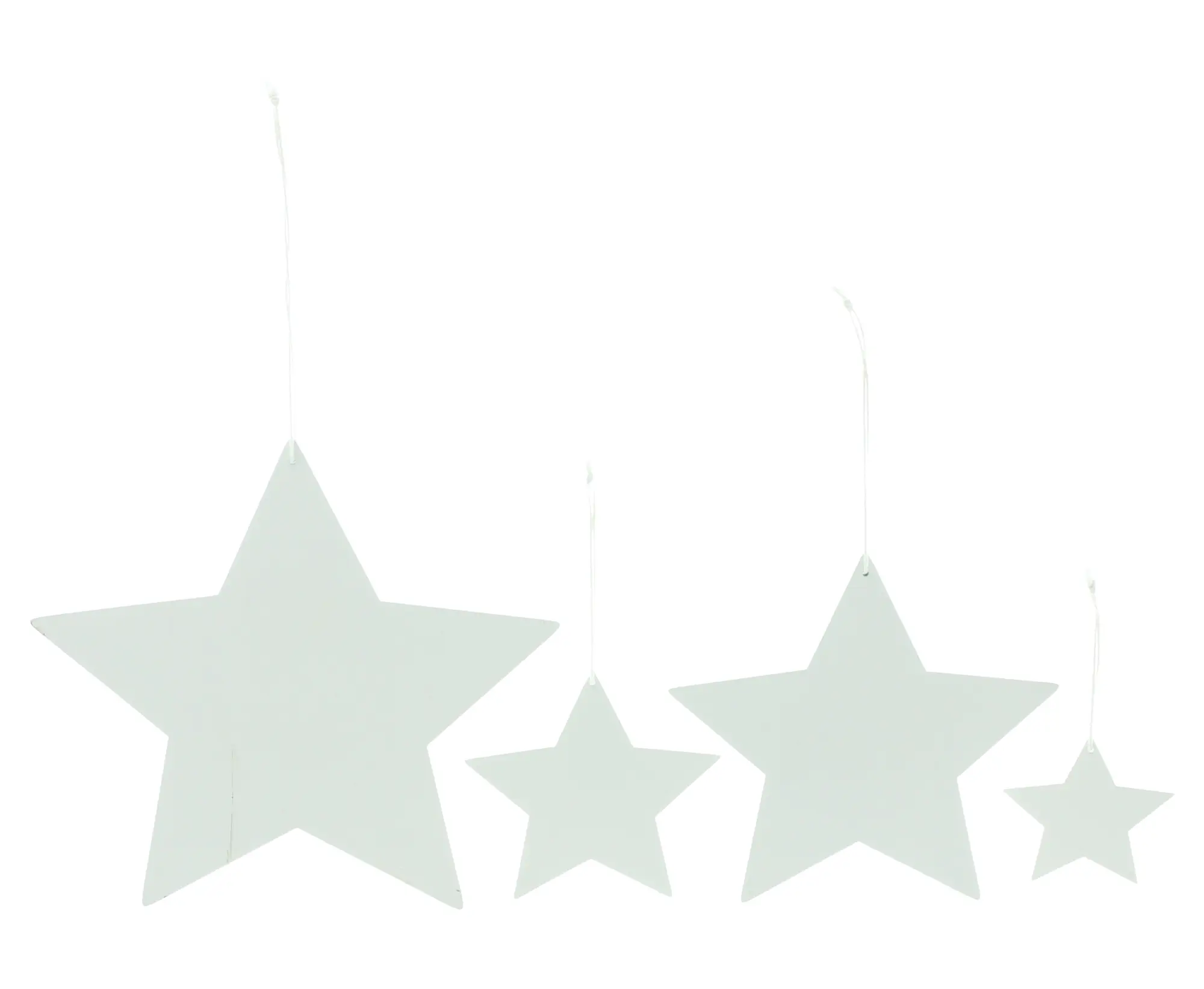 Acheter Lot de 4 suspensions étoiles "White"  dans la boutique en ligne de Frank Flechtwaren pour Baumschmuck