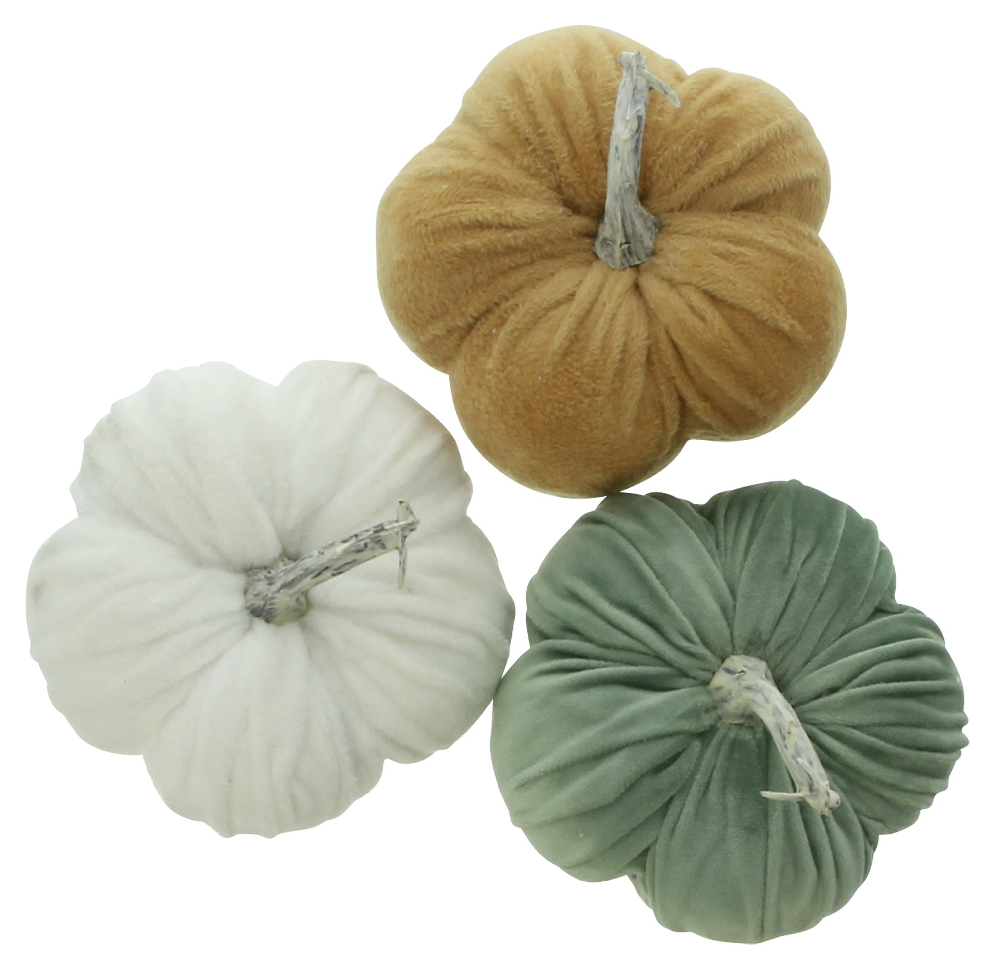 Acheter Décoration automnale"citrouille velours", 3pcs  dans la boutique en ligne de Frank Flechtwaren pour Citrouilles