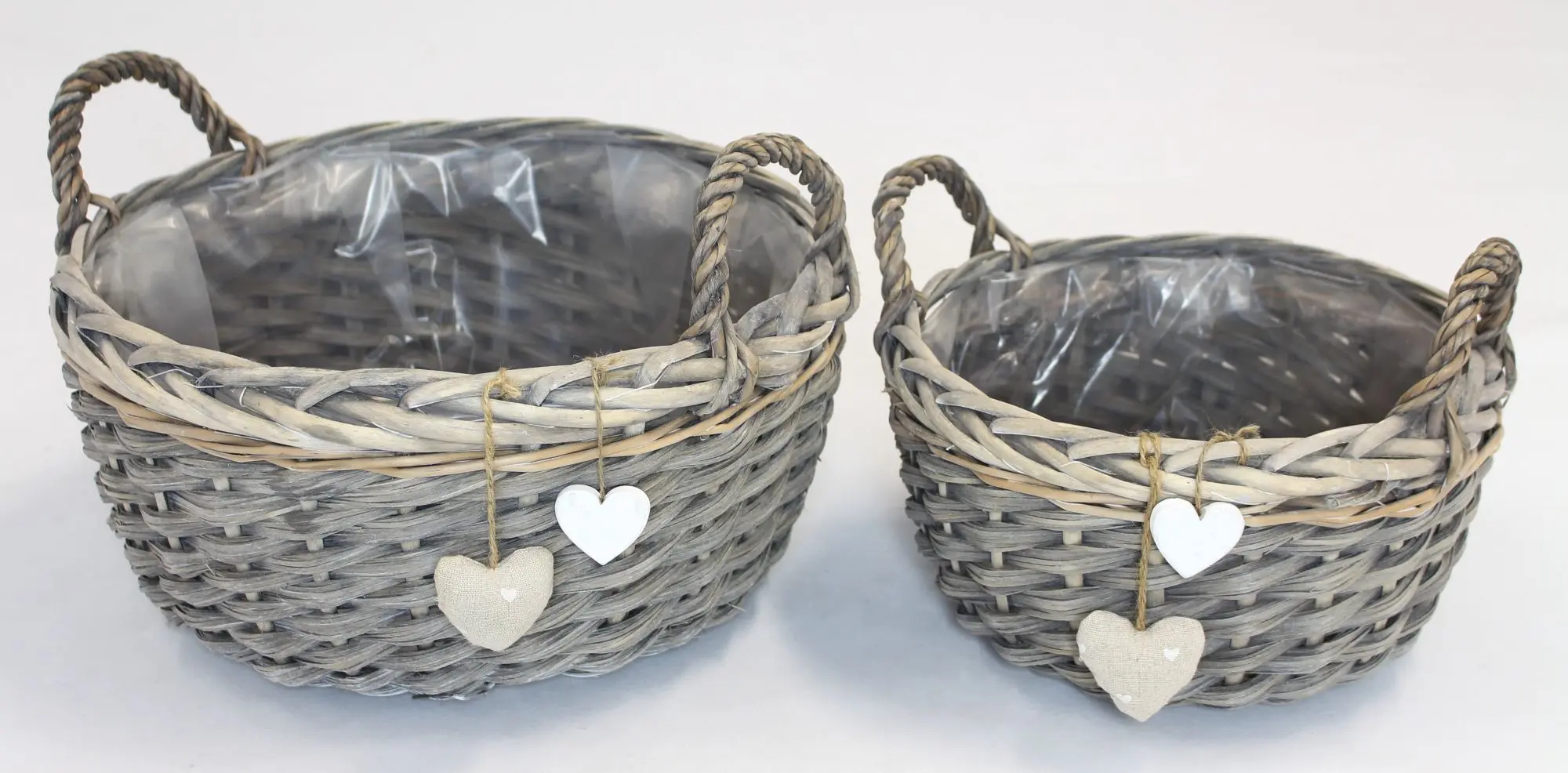 Acheter Lot de 2 jardinières "coeurs"  dans la boutique en ligne de Frank Flechtwaren pour Pâques