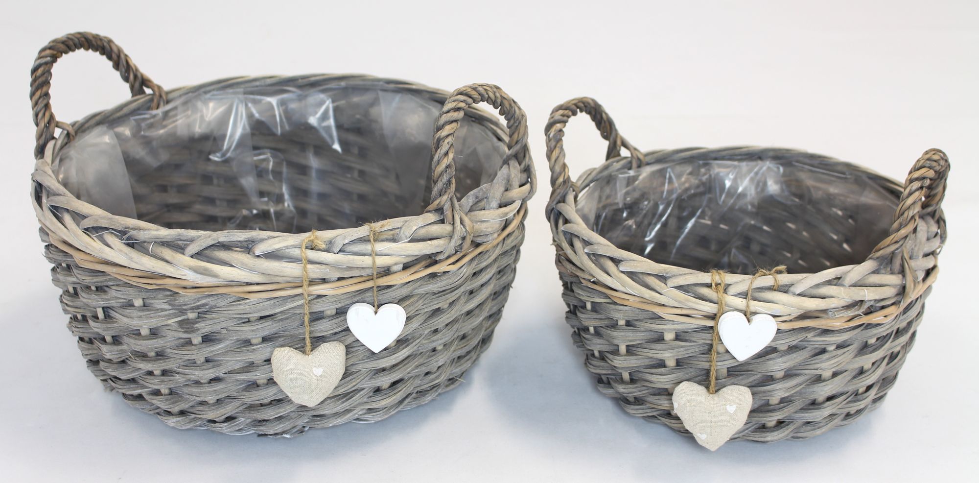 Acheter Lot de 2 jardinières "coeurs"  dans la boutique en ligne de Frank Flechtwaren pour Pâques