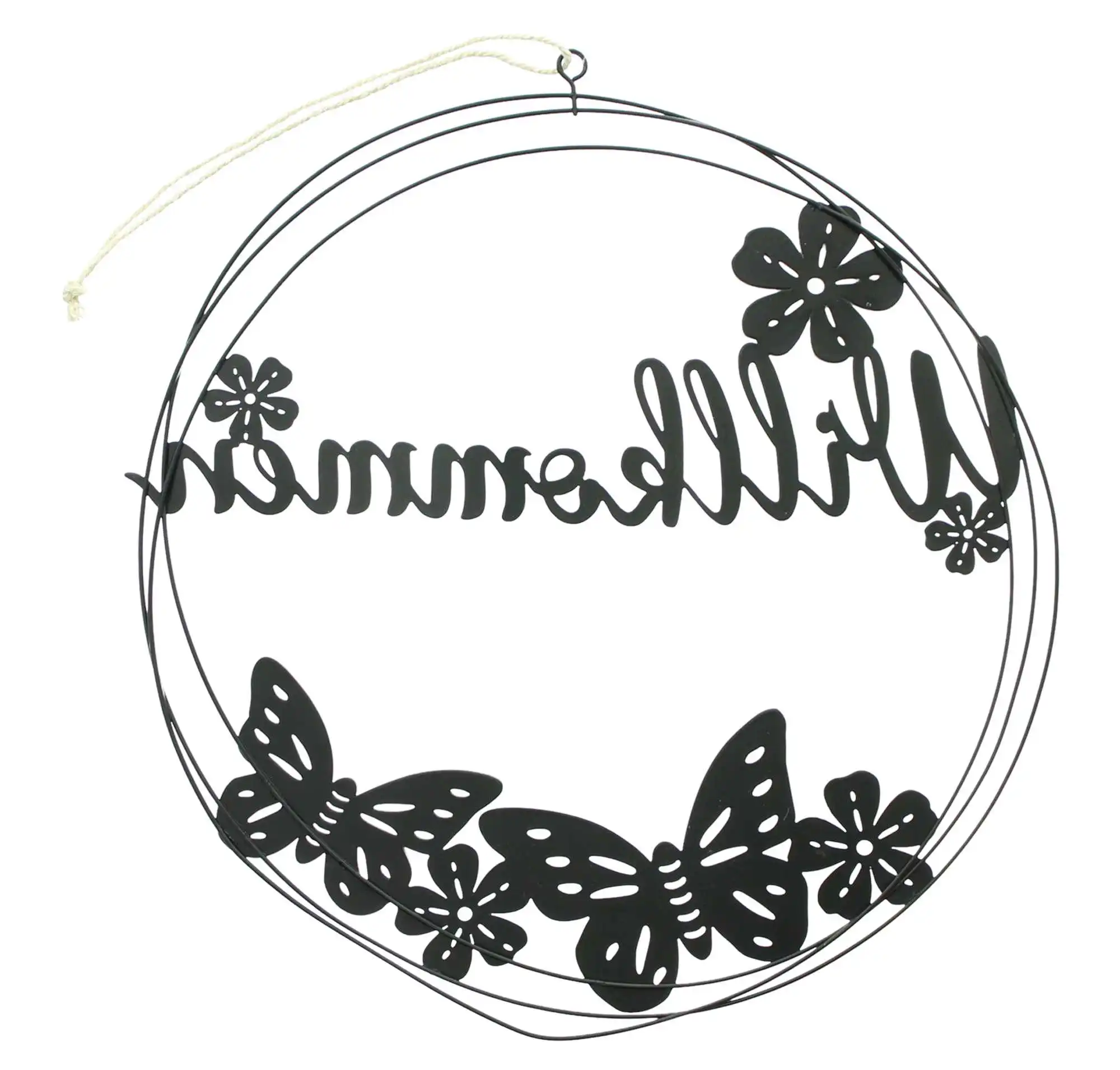 Acheter Anneau en métal "Willkommen"  dans la boutique en ligne de Frank Flechtwaren pour Pâques
