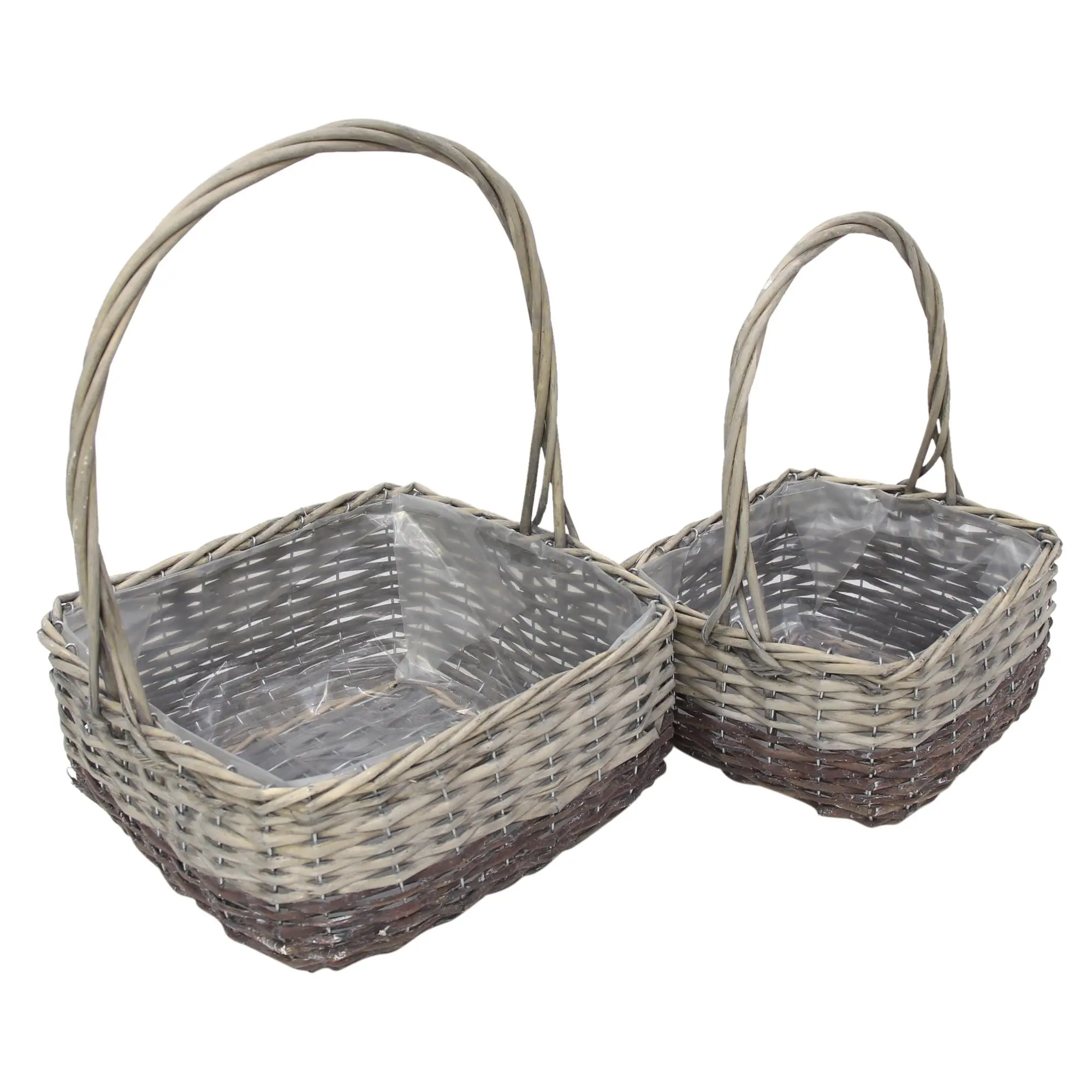 Acheter Lot de 2 paniers à plantes "Saule gris"  dans la boutique en ligne de Frank Flechtwaren pour Jardinières corbeilles
