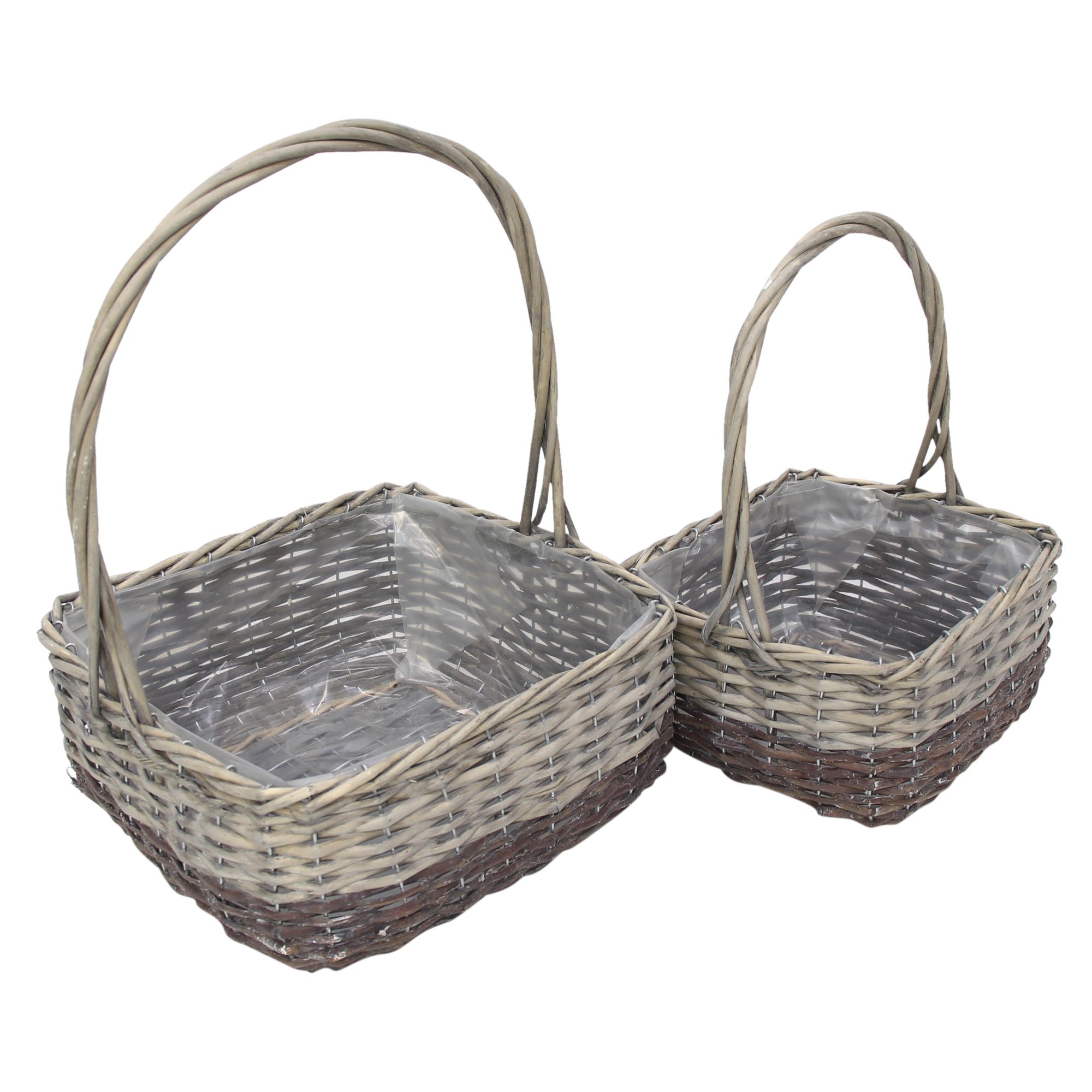 Acheter Lot de 2 paniers à plantes "Saule gris"  dans la boutique en ligne de Frank Flechtwaren pour Jardinières corbeilles