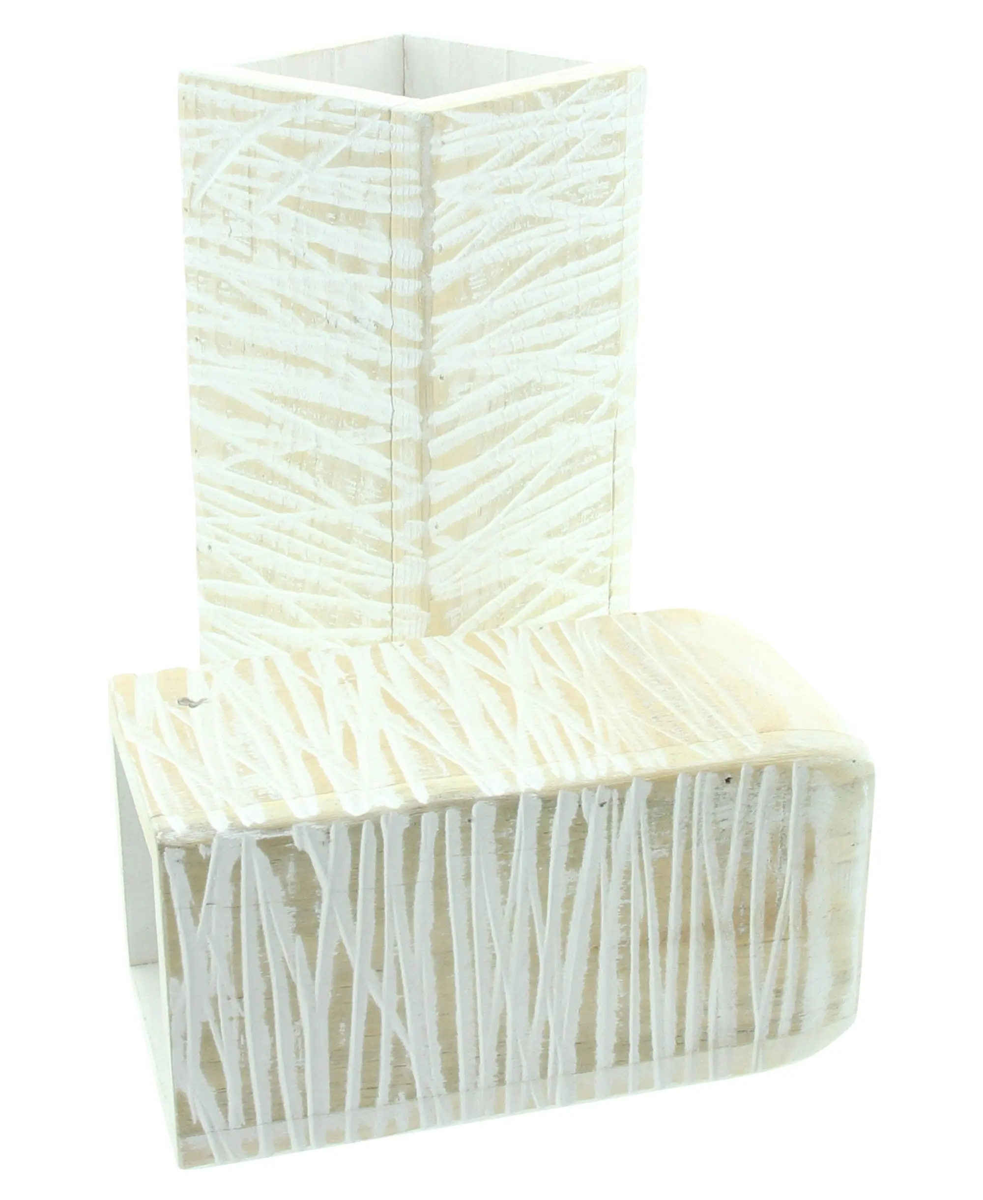 Acheter Lot de 2 vases décoratifs "White shabby"  dans la boutique en ligne de Frank Flechtwaren pour Décorations