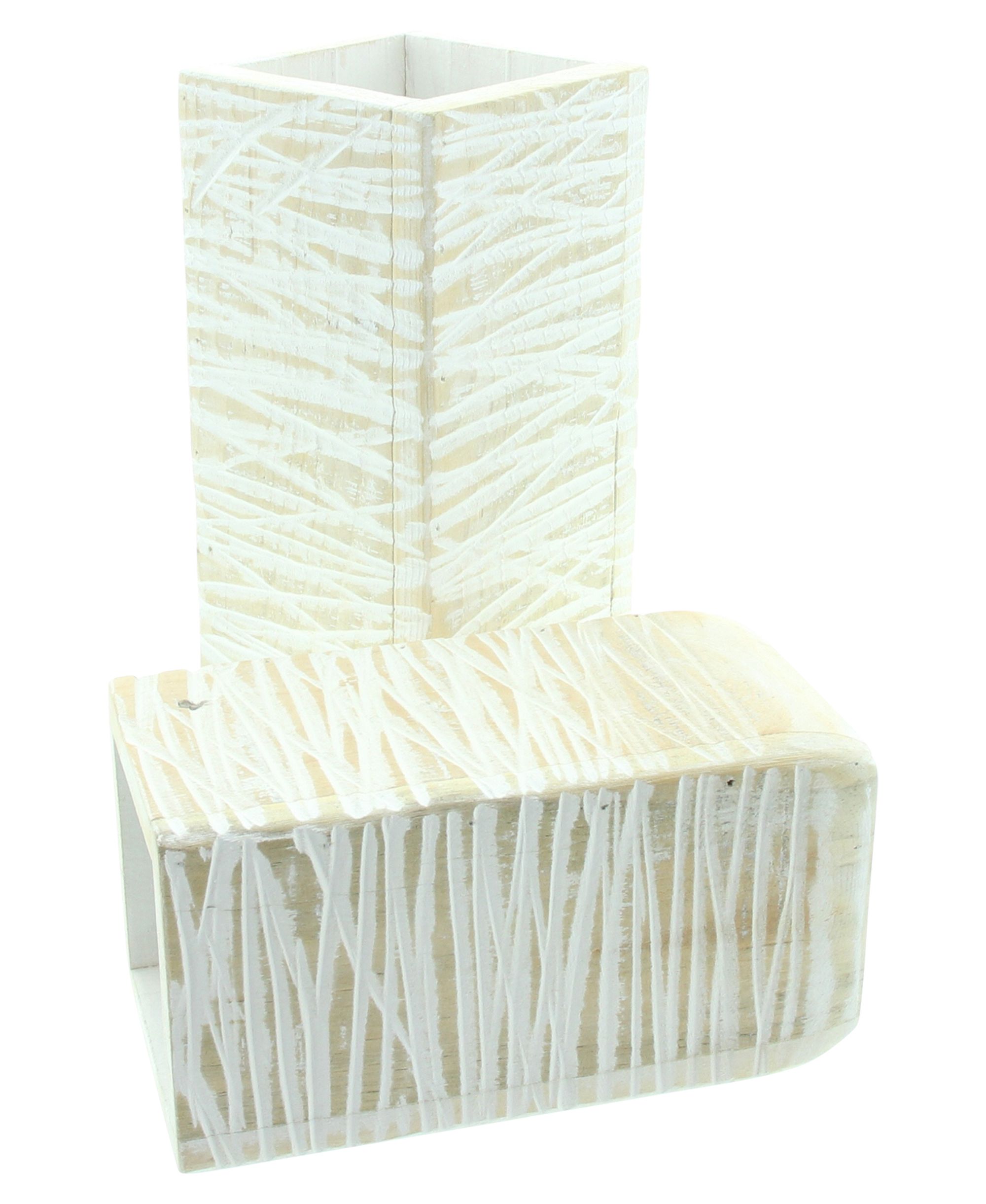 Acheter Lot de 2 vases décoratifs "White shabby"  dans la boutique en ligne de Frank Flechtwaren pour Décorations