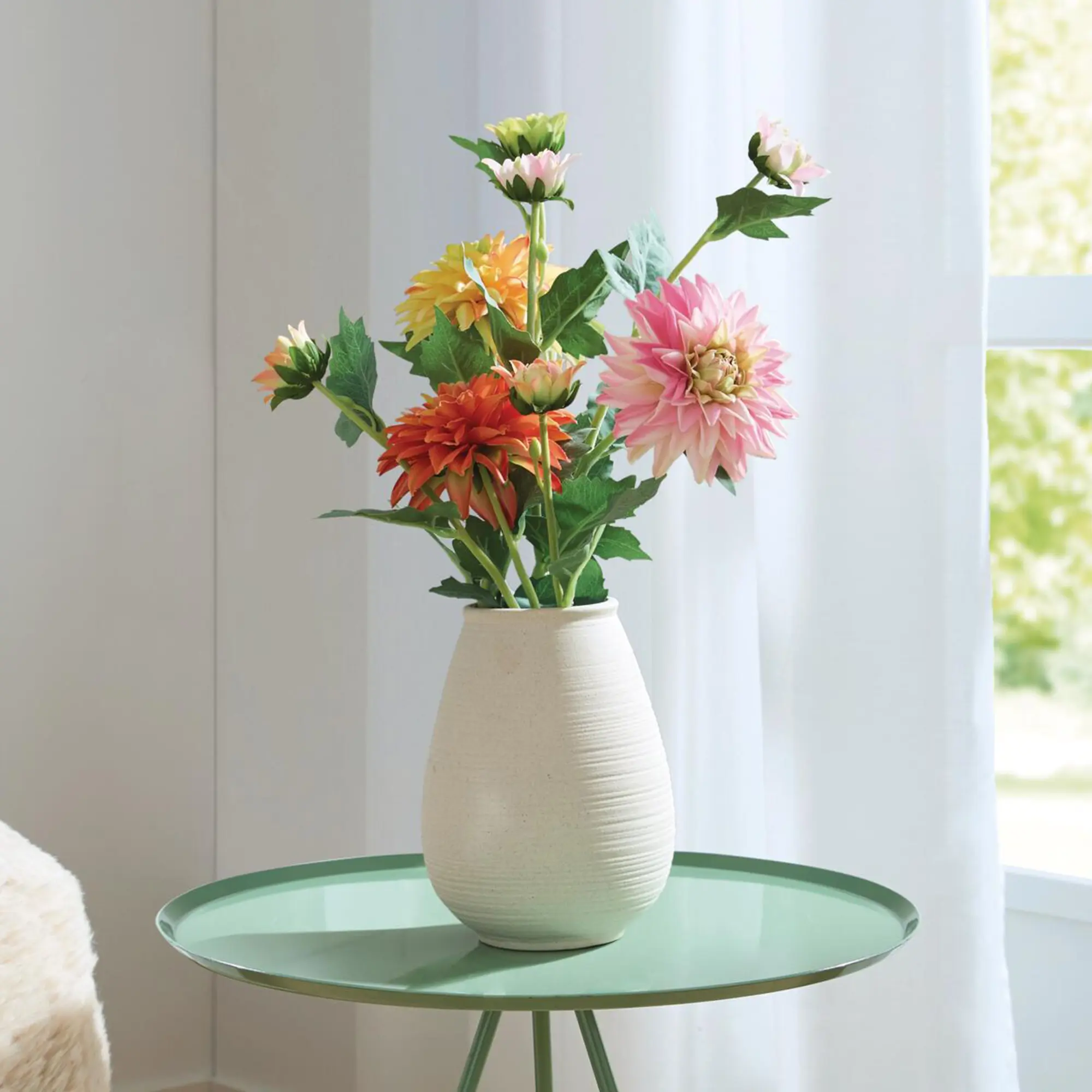 Acheter Lot de 3 fleurs artificielles "Dahlias"  dans la boutique en ligne de Frank Flechtwaren