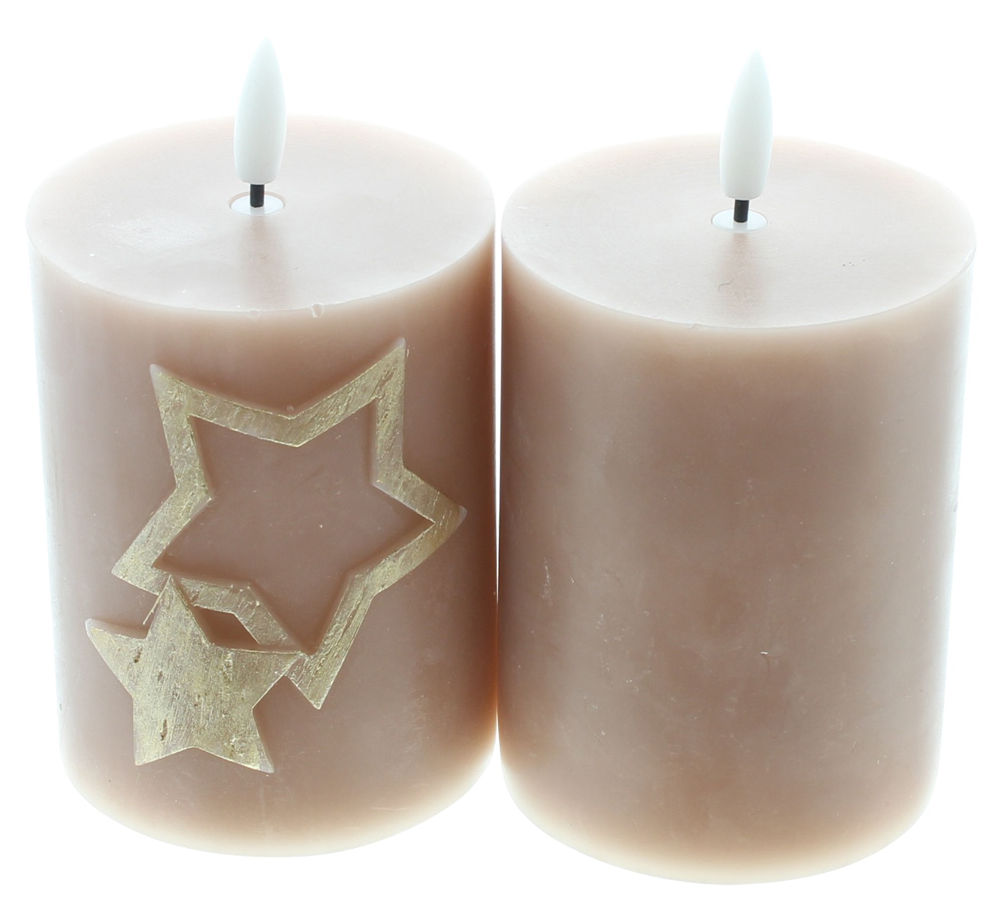 Acheter Lot de 2 bougies LED "étoiles", beige  dans la boutique en ligne de Frank Flechtwaren pour Bougies &amp; LEDs