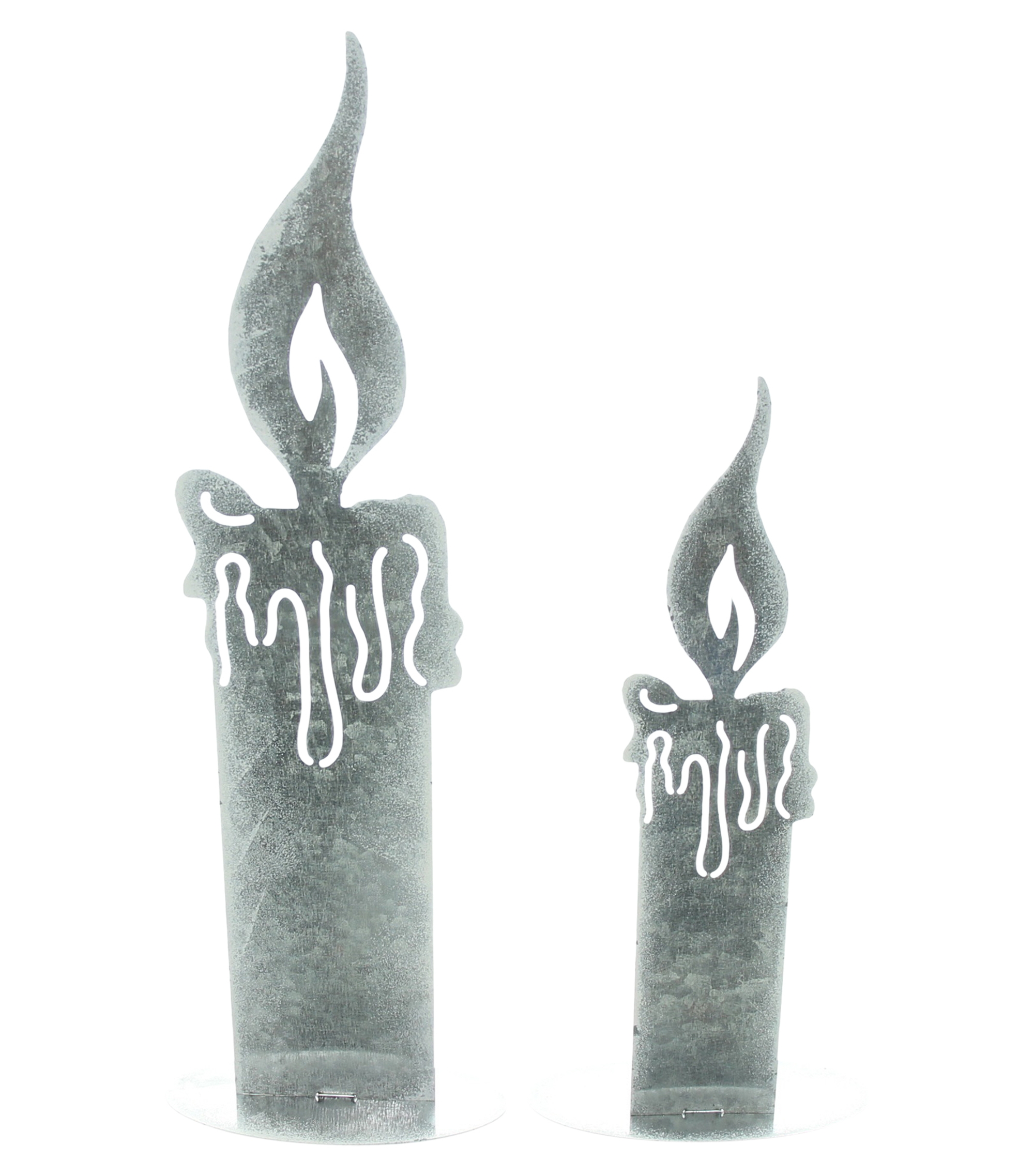 Acheter Lot de 2 bougies "argent"  dans la boutique en ligne de Frank Flechtwaren pour Figurines