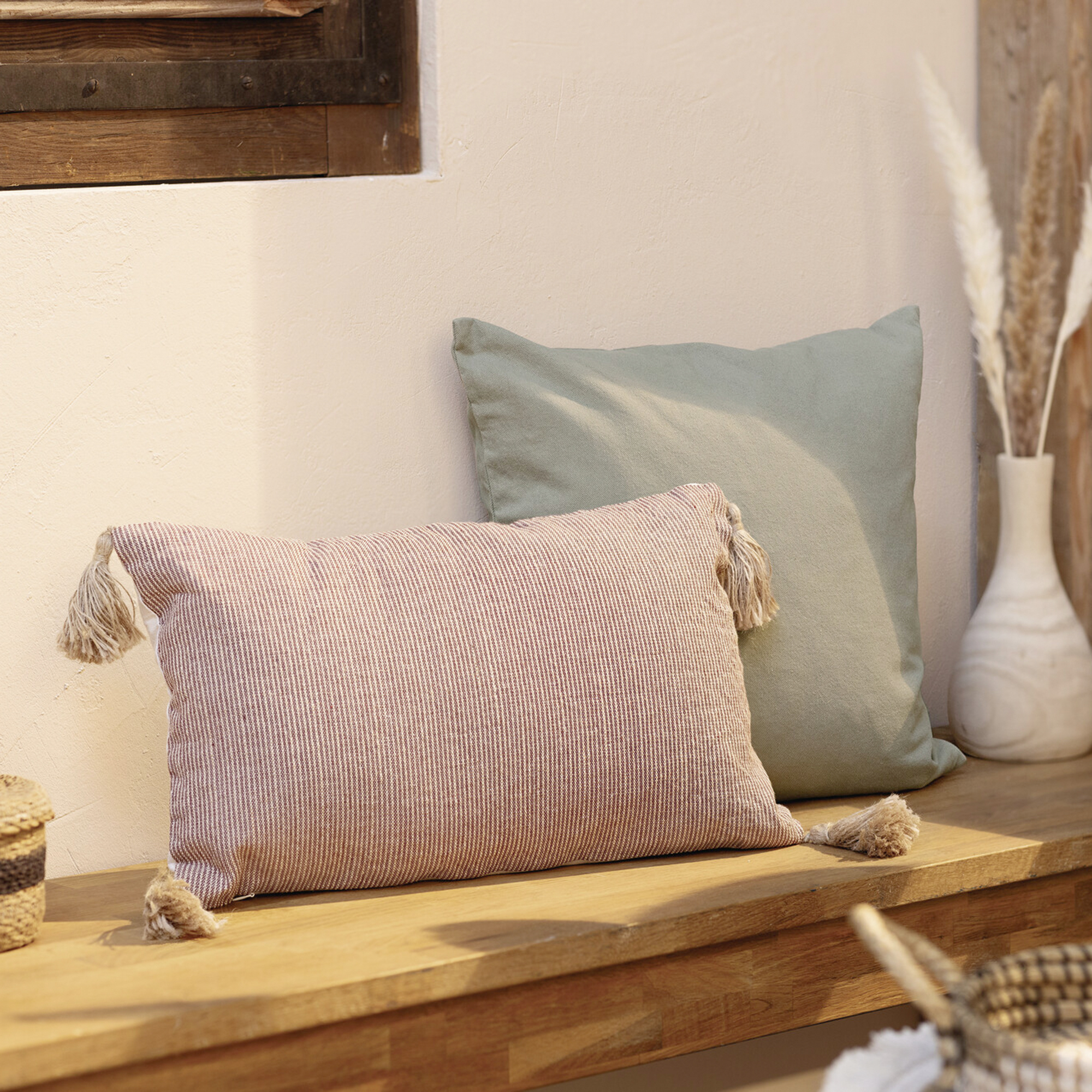 Acheter Housse de coussin "vert olive"  dans la boutique en ligne de Frank Flechtwaren