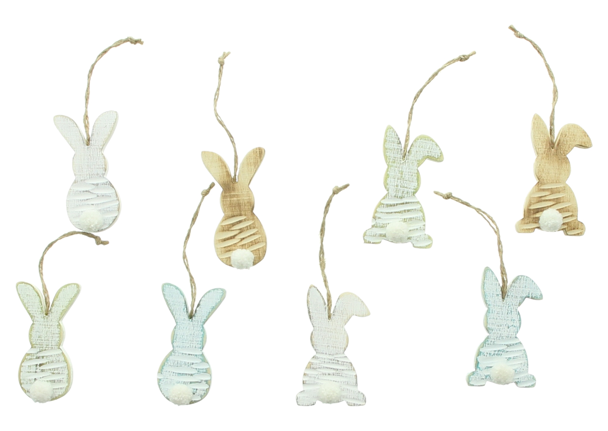 Acheter Lot de 8 suspensions lapin "pastel"  dans la boutique en ligne de Frank Flechtwaren pour Décorations à suspendre