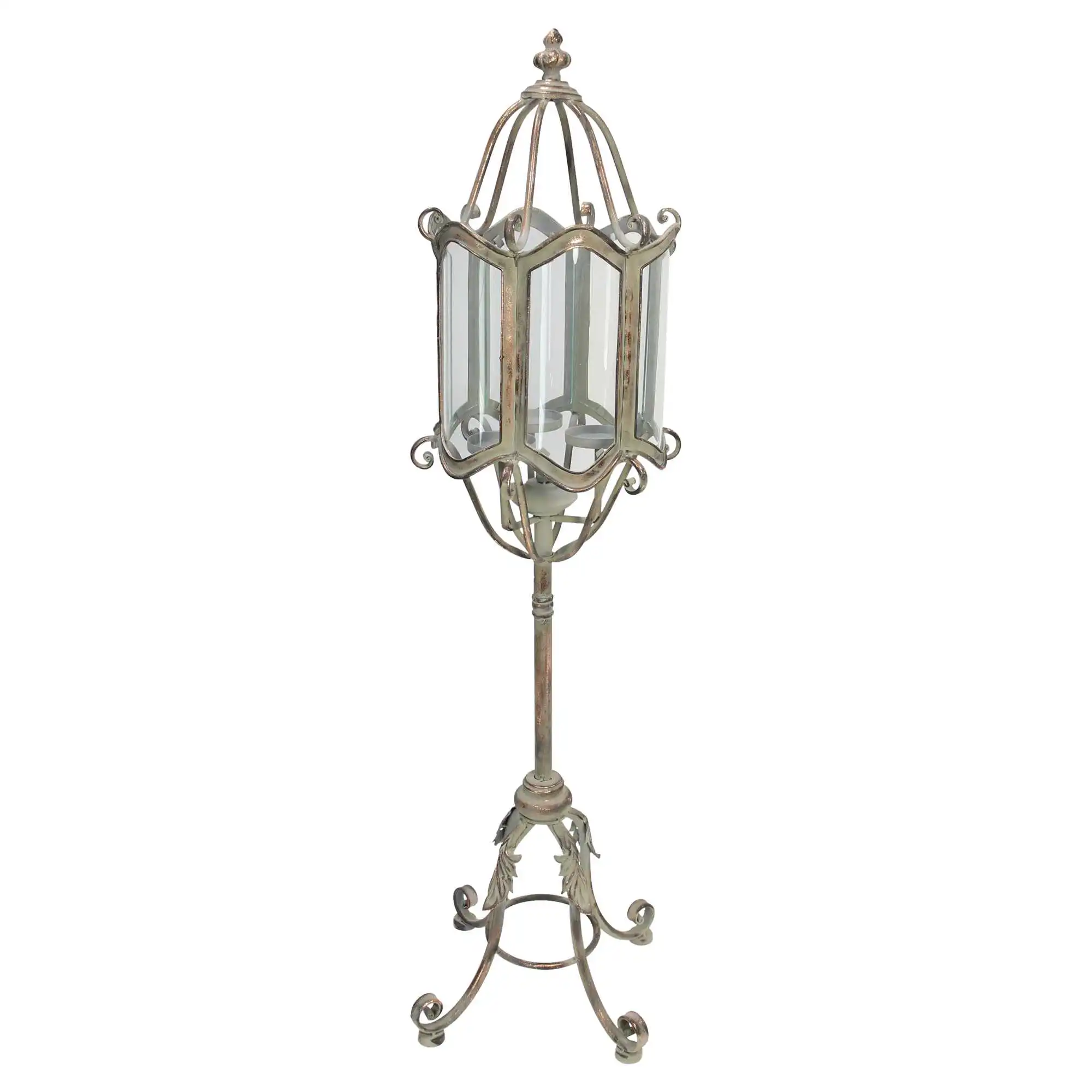 Acheter Lanterne sur pied "Shabby-Grey"  dans la boutique en ligne de Frank Flechtwaren pour Lanternes