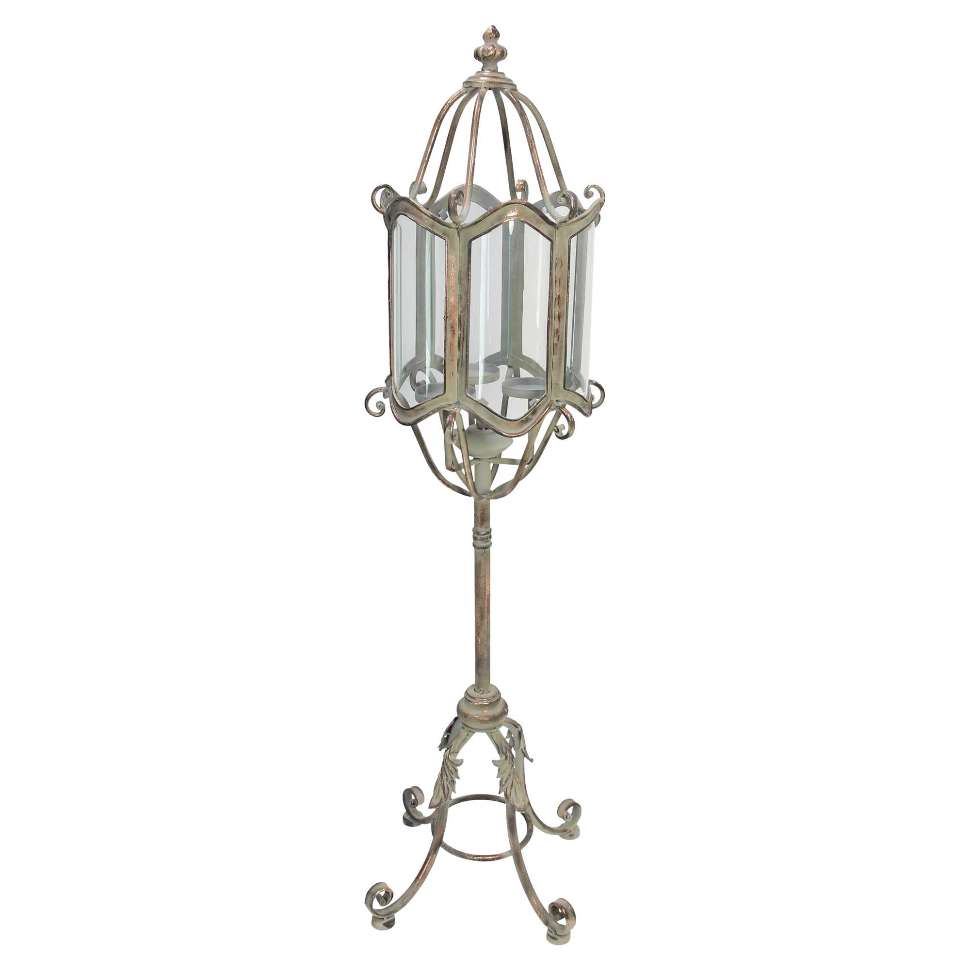 Acheter Lanterne sur pied "Shabby-Grey"  dans la boutique en ligne de Frank Flechtwaren pour Lanternes