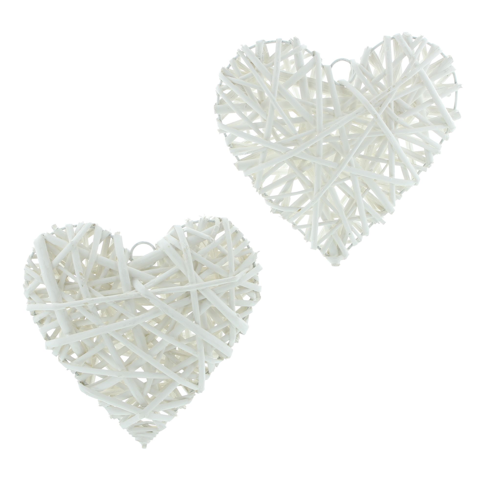 Acheter Lot de 2 suspensions "coeur blanc"  dans la boutique en ligne de Frank Flechtwaren pour Automne