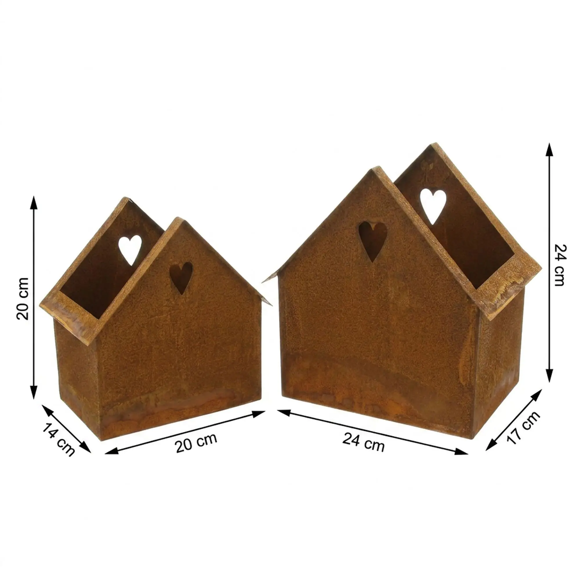 Acheter Lot de 2 jardinières "maison-rouillée"  dans la boutique en ligne de Frank Flechtwaren pour Maisons décoratives