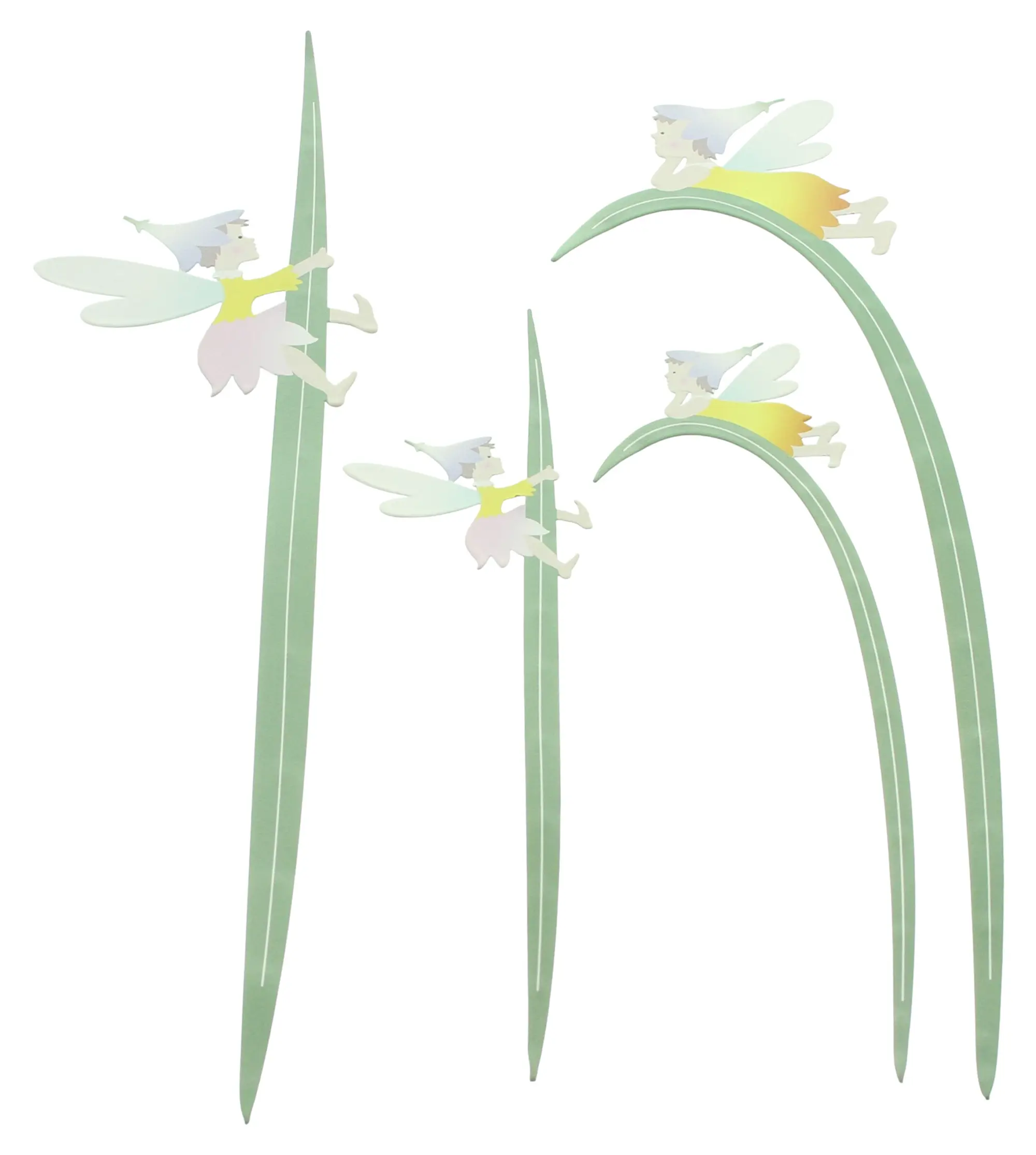 Acheter Lot de 4 pics fleurs "fée avec brin d'herbe "  dans la boutique en ligne de Frank Flechtwaren pour Tons pastel