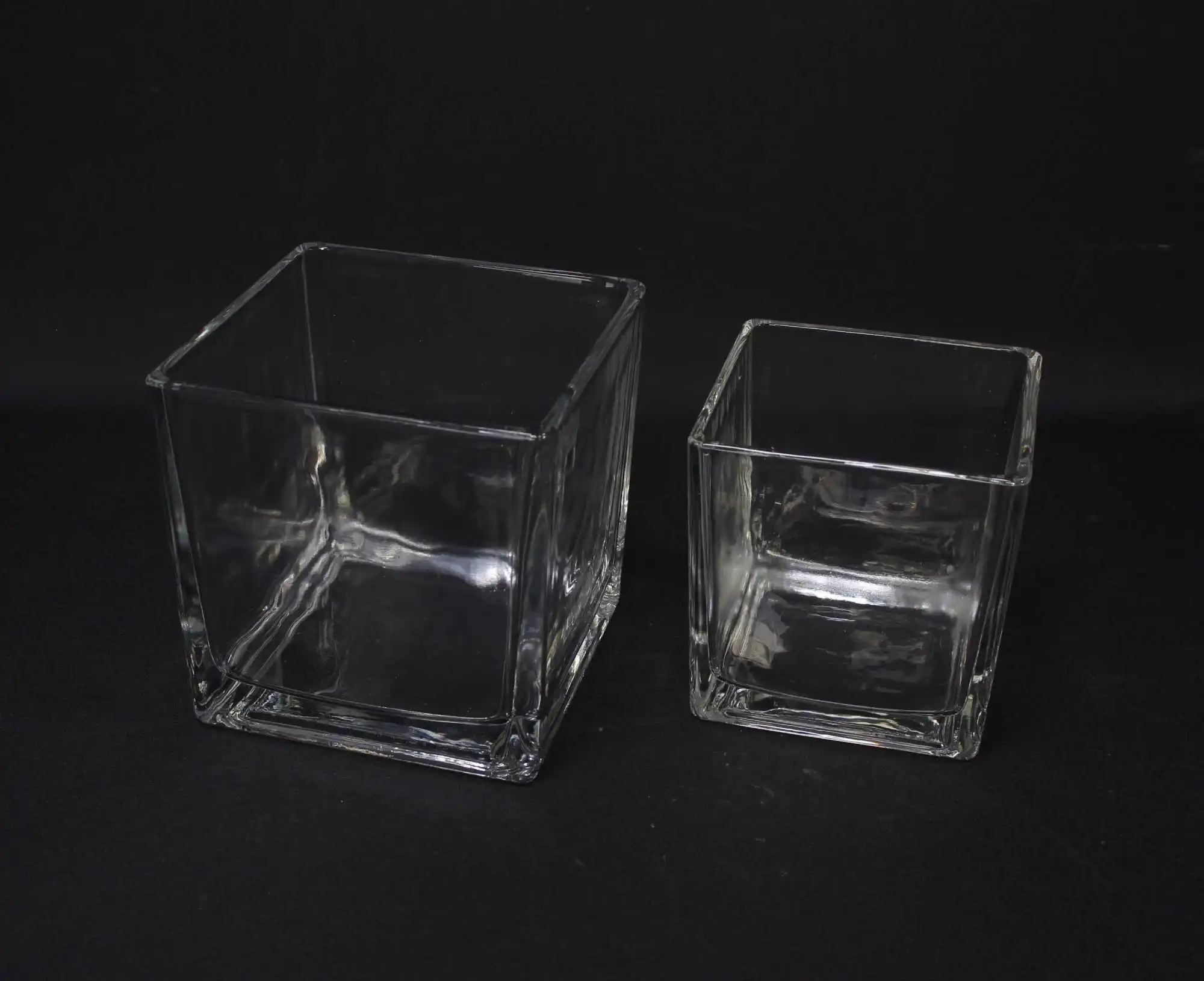 Acheter Lot de 2 verres décoratifs "carré"  dans la boutique en ligne de Frank Flechtwaren pour Photophores
