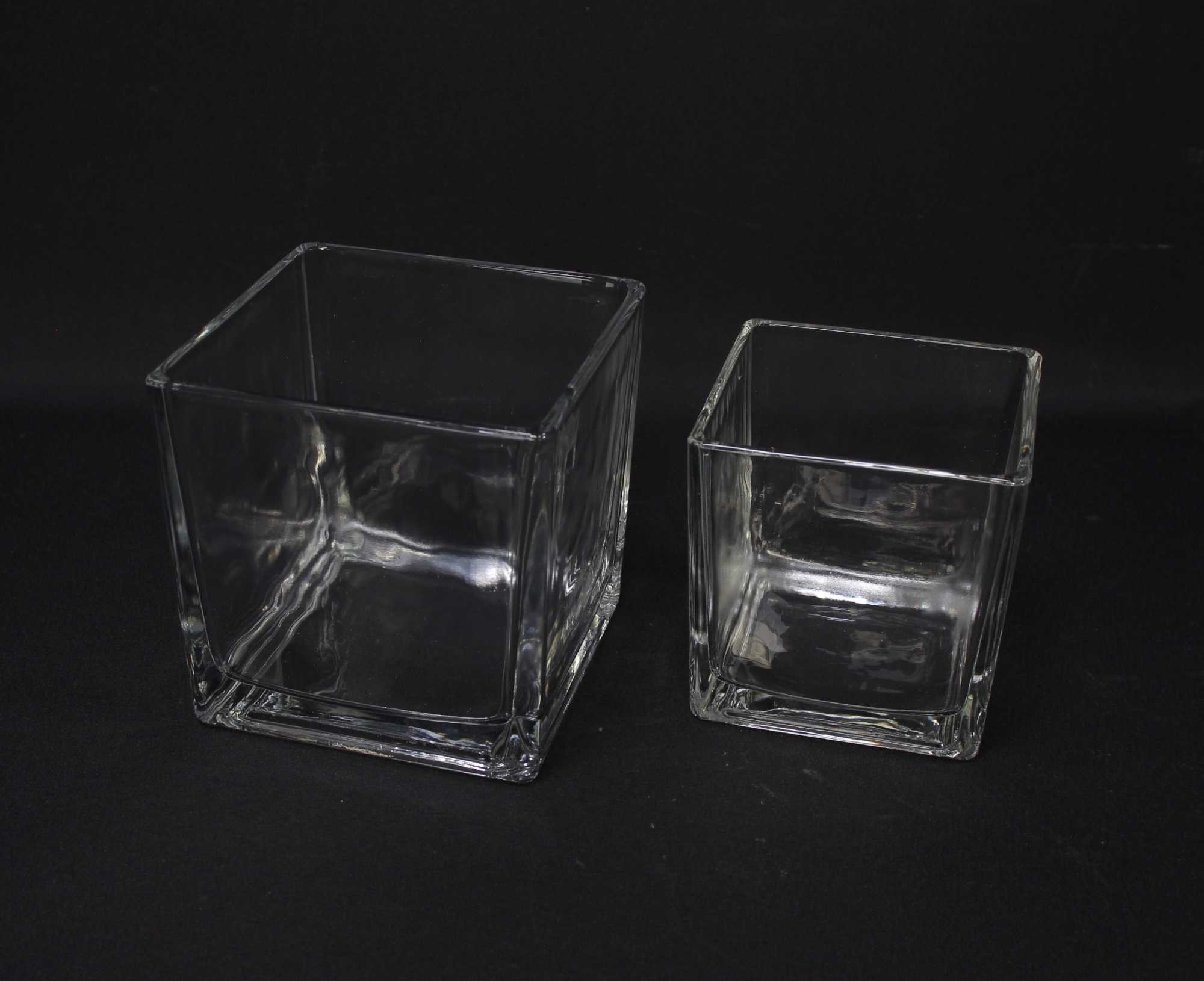 Acheter Lot de 2 verres décoratifs "carré"  dans la boutique en ligne de Frank Flechtwaren pour Photophores