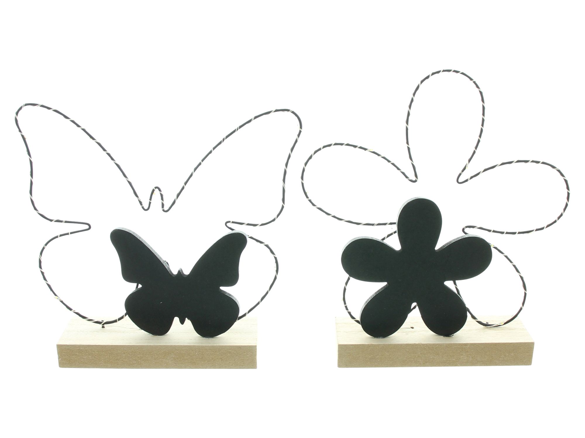 Acheter Lot de 2 déco LED "papillon et fleur"  dans la boutique en ligne de Frank Flechtwaren pour Pâques