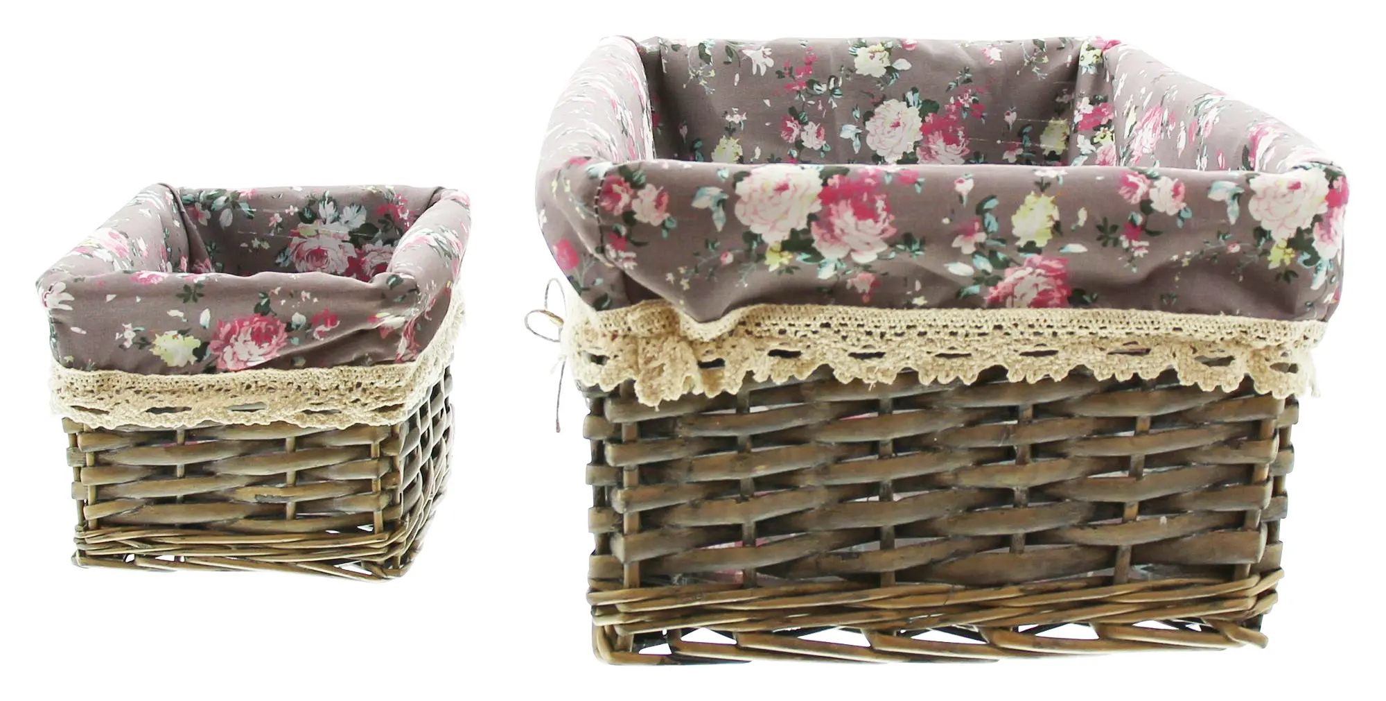 Acheter Lot de 4 corbeilles "roses"  dans la boutique en ligne de Frank Flechtwaren pour Paniers de remplissage &amp; universels