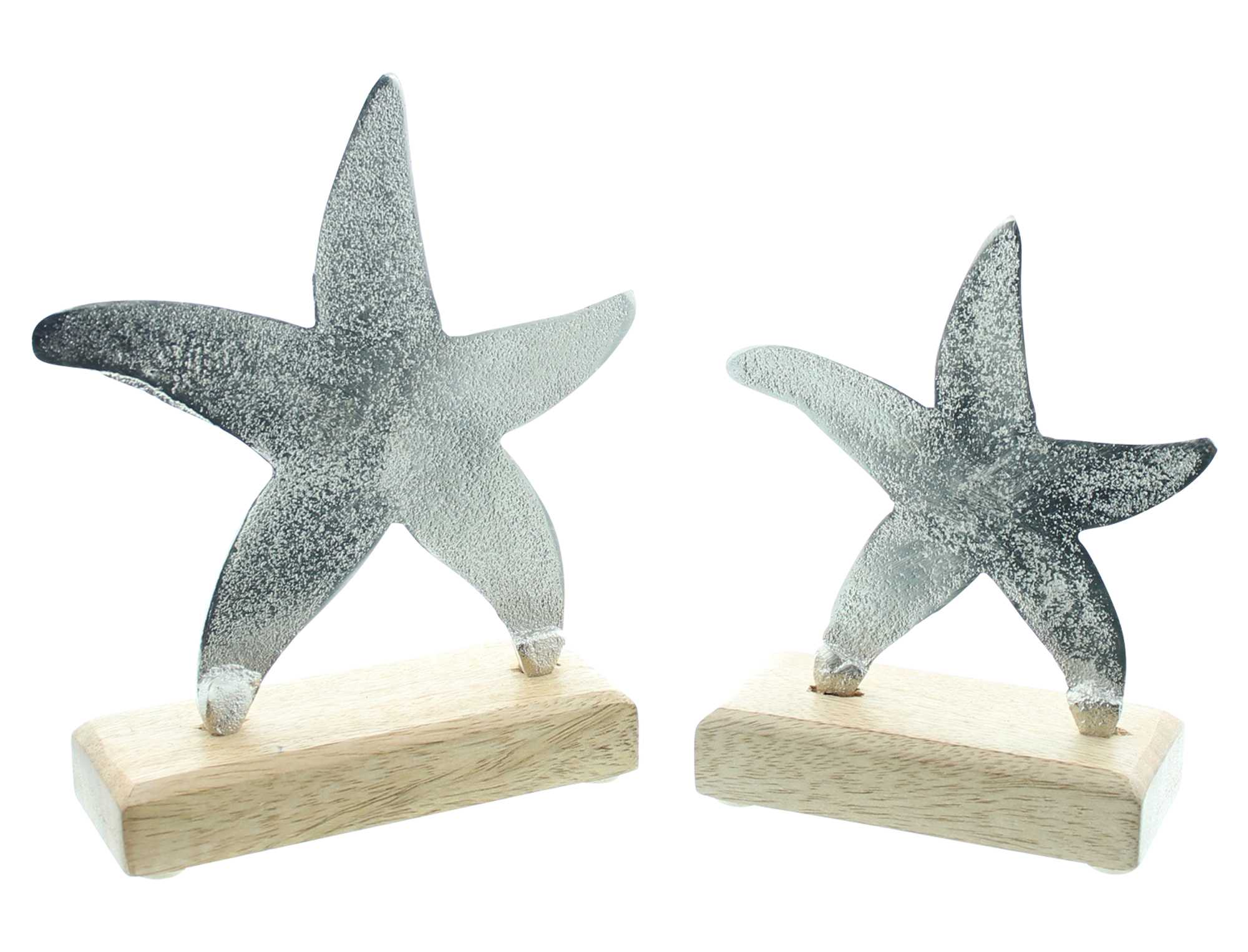 Acheter Lot de 2 décorations en bois "étoile de mer"  dans la boutique en ligne de Frank Flechtwaren pour Figurines décoratives