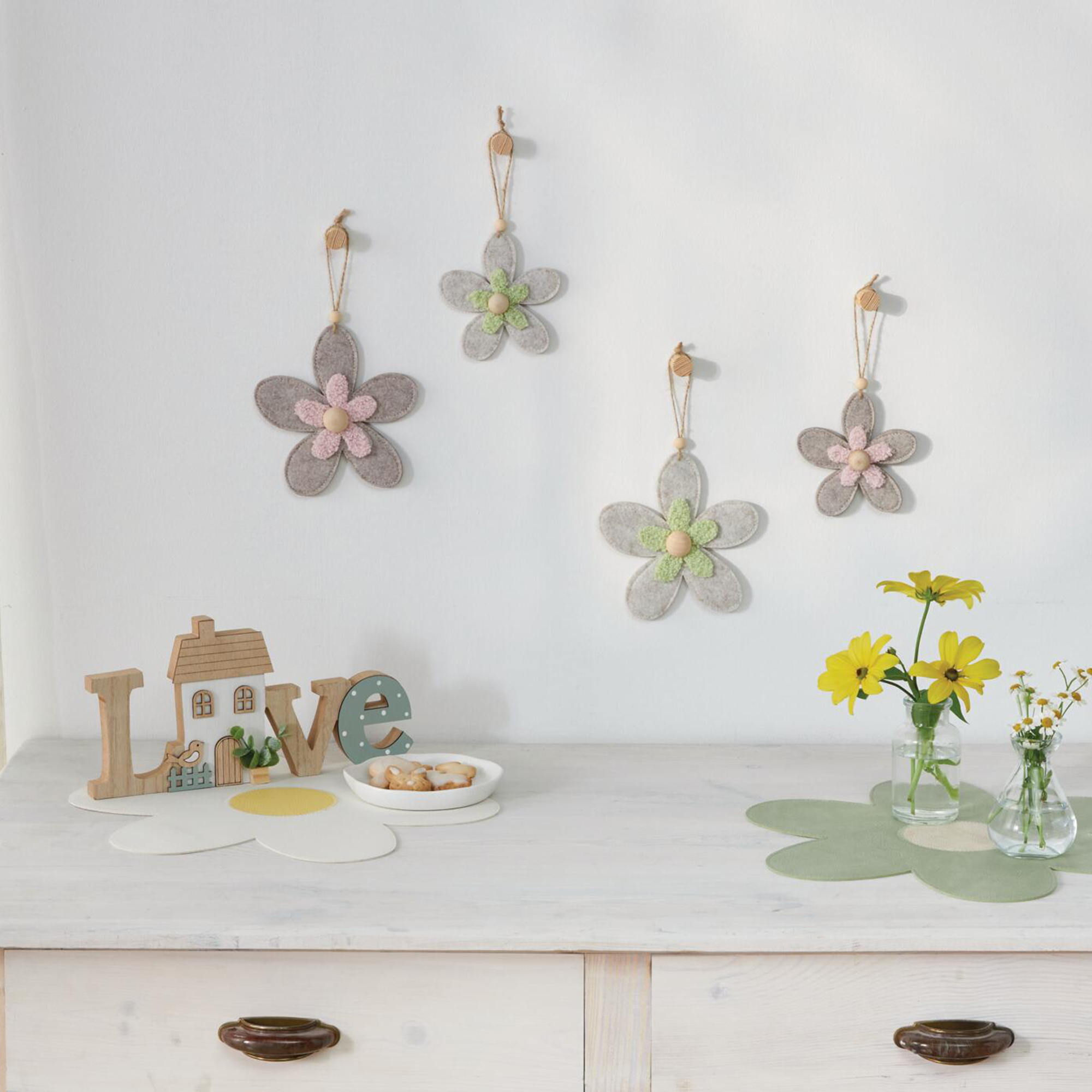 Acheter Lot de 4 suspensions "quatuor floral"  dans la boutique en ligne de Frank Flechtwaren