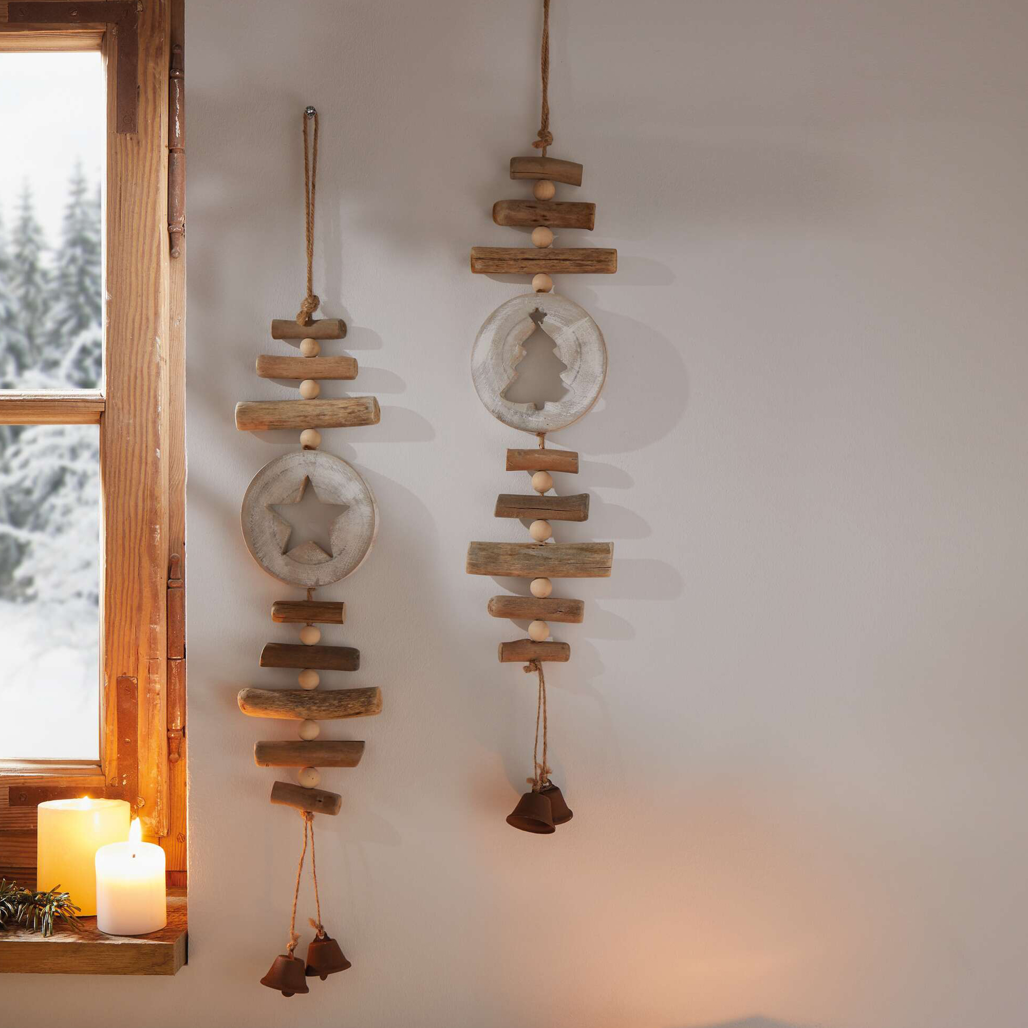 Acheter Lot de 2 suspensions "sapin &amp; étoile"  dans la boutique en ligne de Frank Flechtwaren