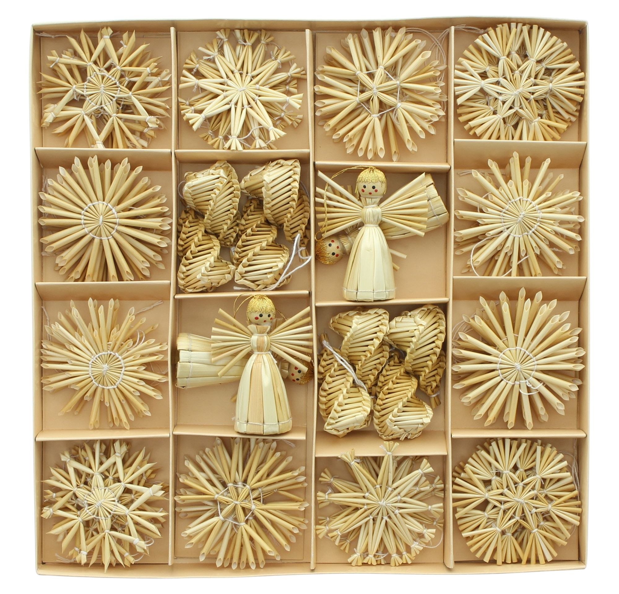 Acheter Lot de 60 déco en paille "tradition"  dans la boutique en ligne de Frank Flechtwaren pour Noël