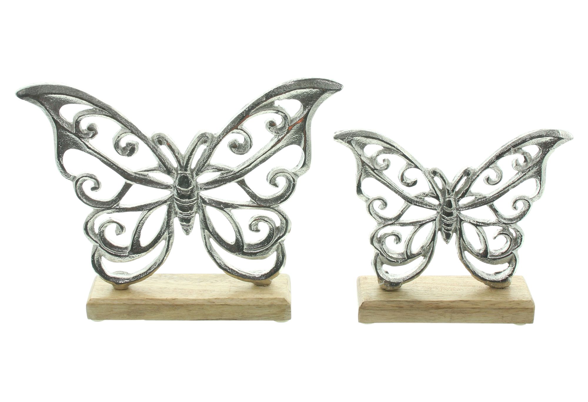 Acheter Lot de 2 papillons "argent"  dans la boutique en ligne de Frank Flechtwaren pour Pâques