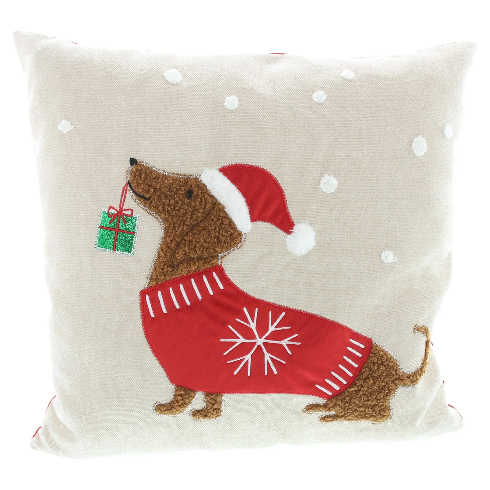 Acheter Housse de coussin « Teckel de Noël »  dans la boutique en ligne de Frank Flechtwaren pour Coussins &amp; remplissages