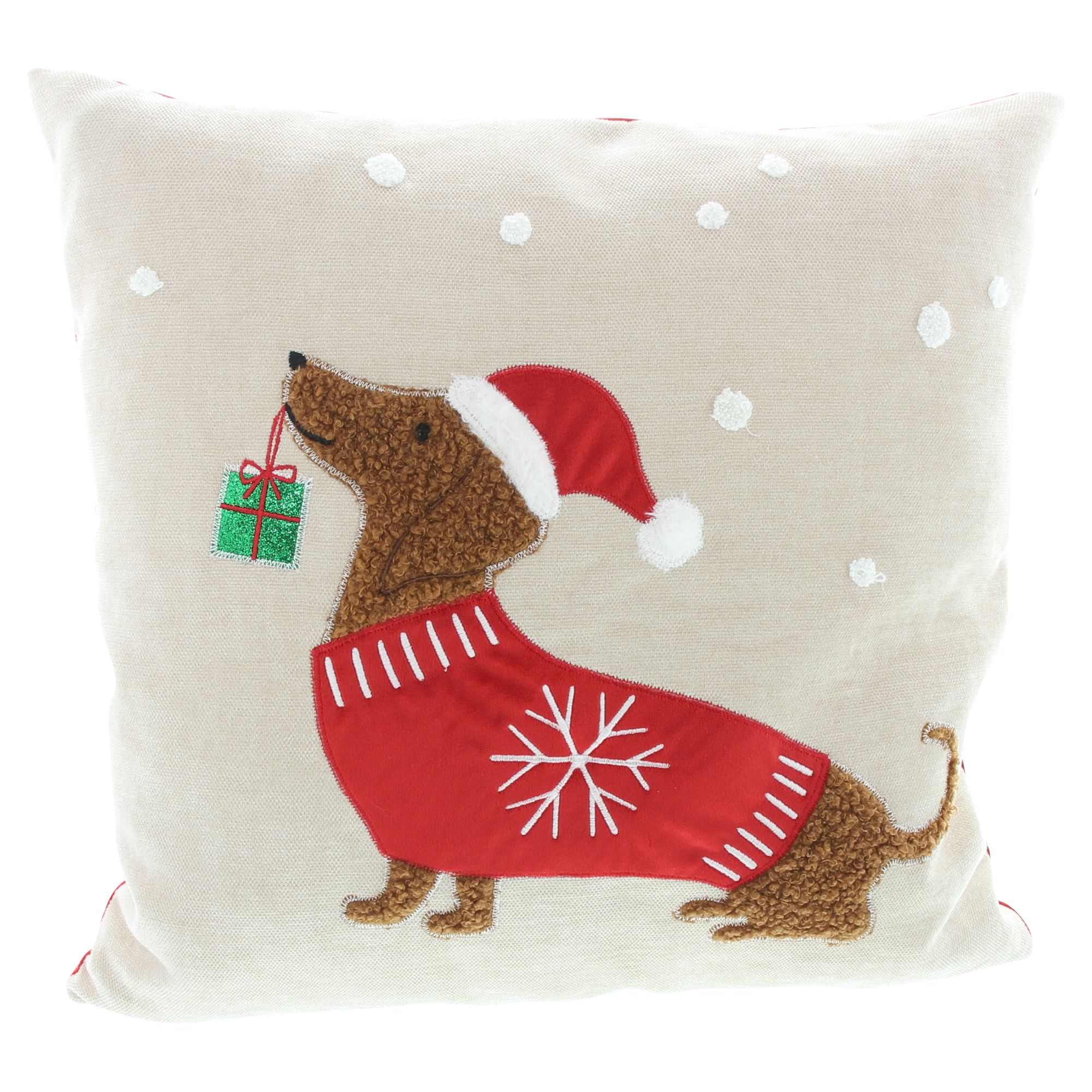 Acheter Housse de coussin « Teckel de Noël »  dans la boutique en ligne de Frank Flechtwaren pour Coussins &amp; remplissages