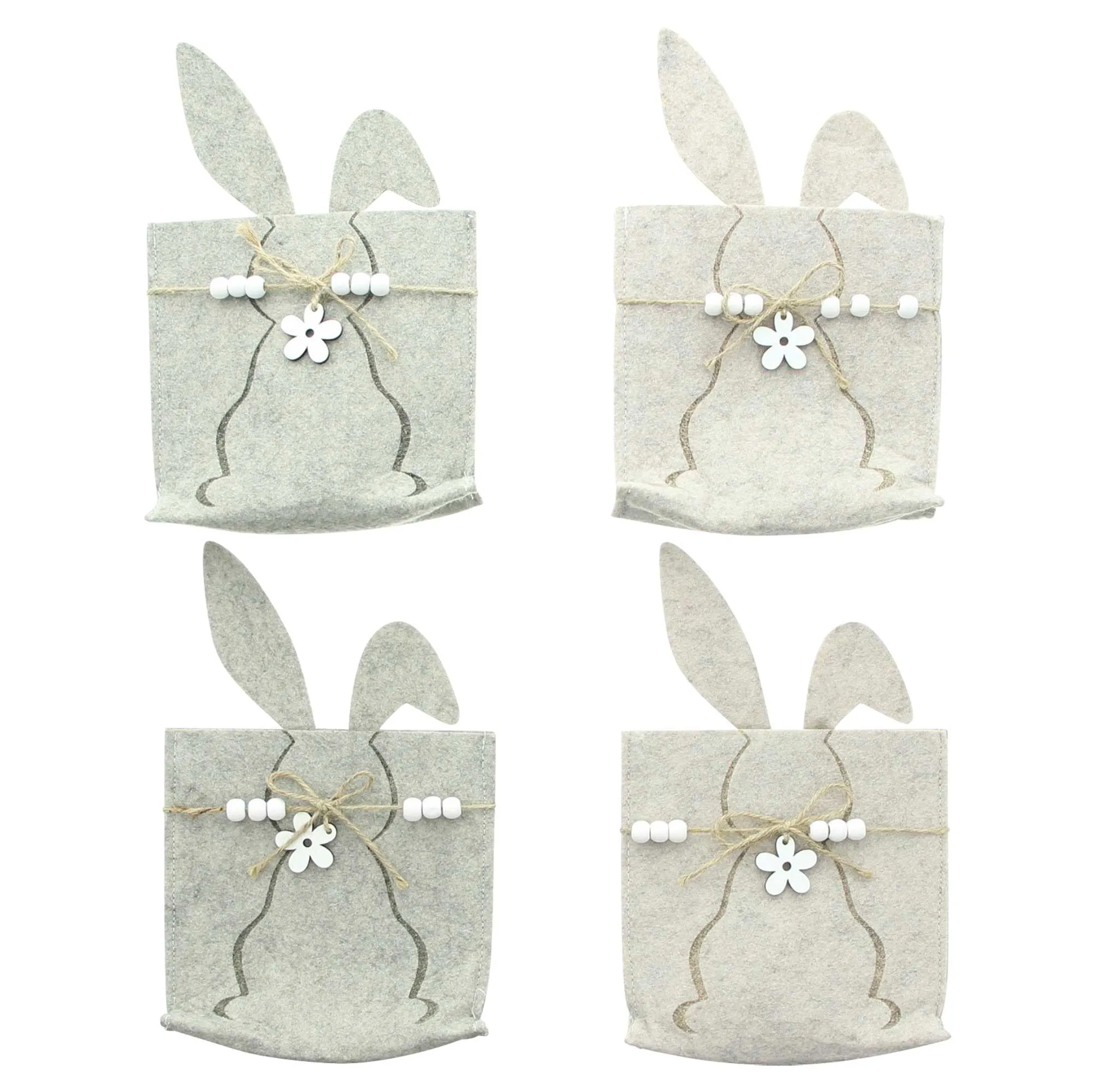 Acheter Lot de 4 sacs en feutre "lapin de Pâques"  dans la boutique en ligne de Frank Flechtwaren pour Paniers &amp; nids de Pâques