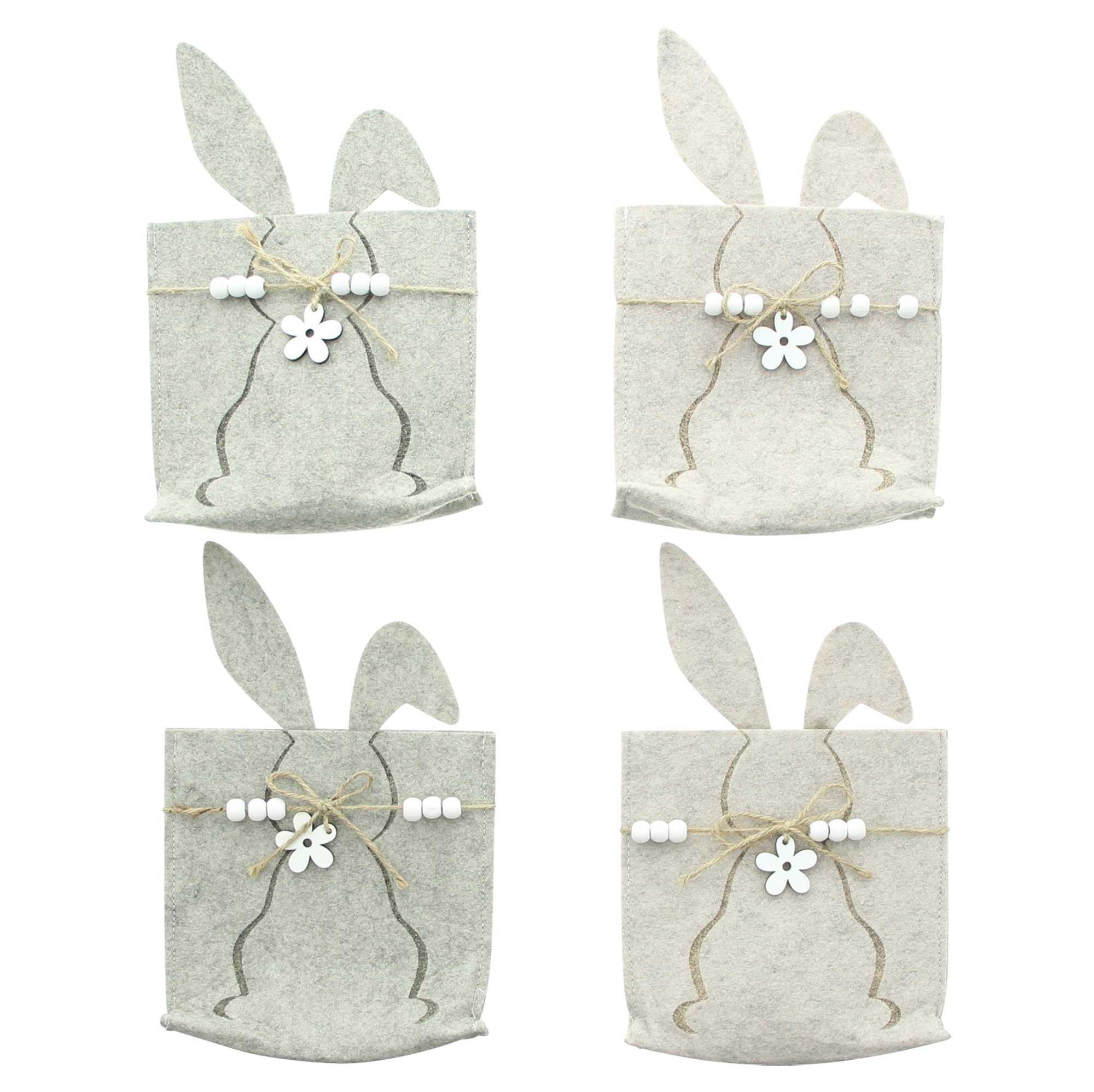 Acheter Lot de 4 sacs en feutre "lapin de Pâques"  dans la boutique en ligne de Frank Flechtwaren pour Pâques