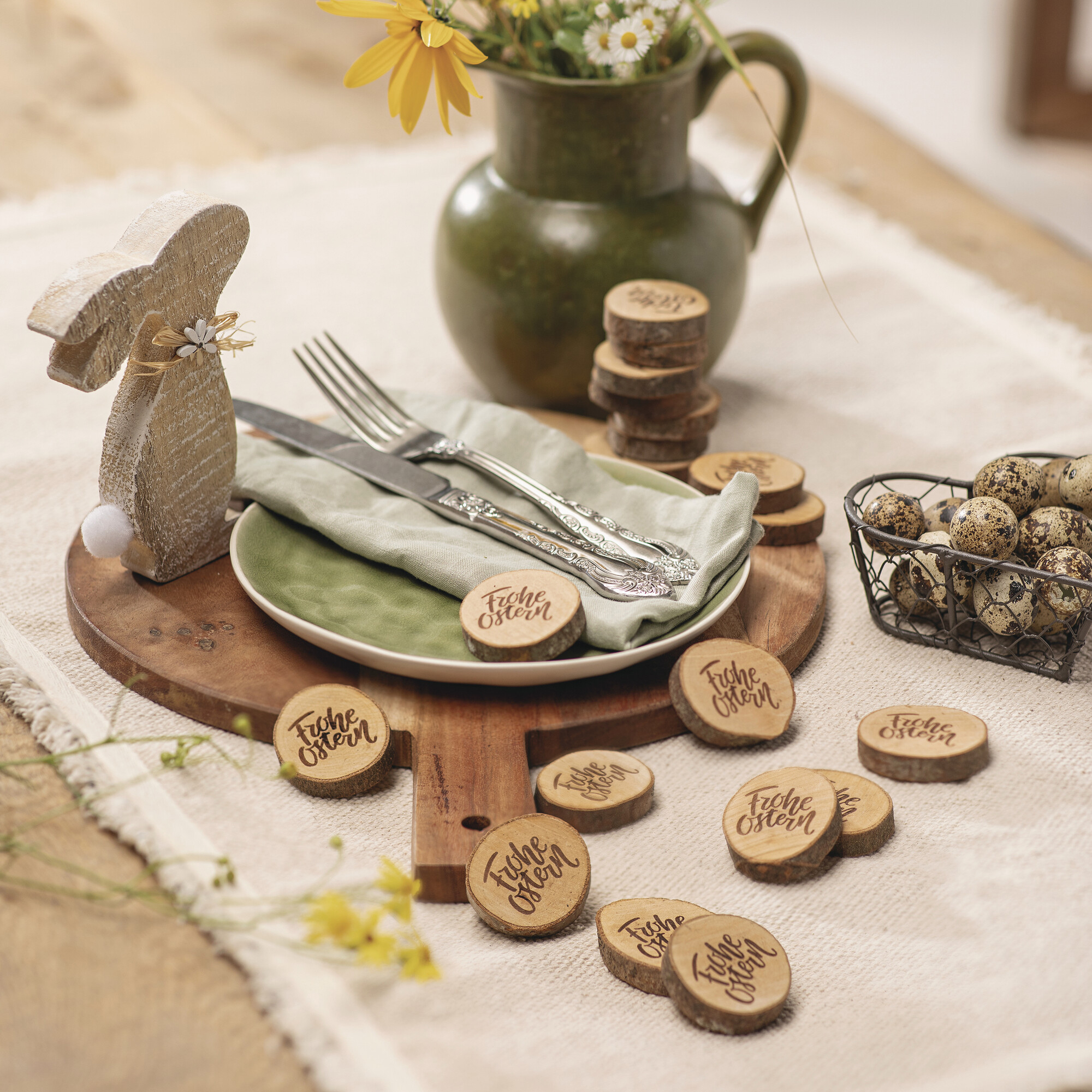 Acheter Décoration à dispercer "Frohe Ostern"  dans la boutique en ligne de Frank Flechtwaren pour Pâques
