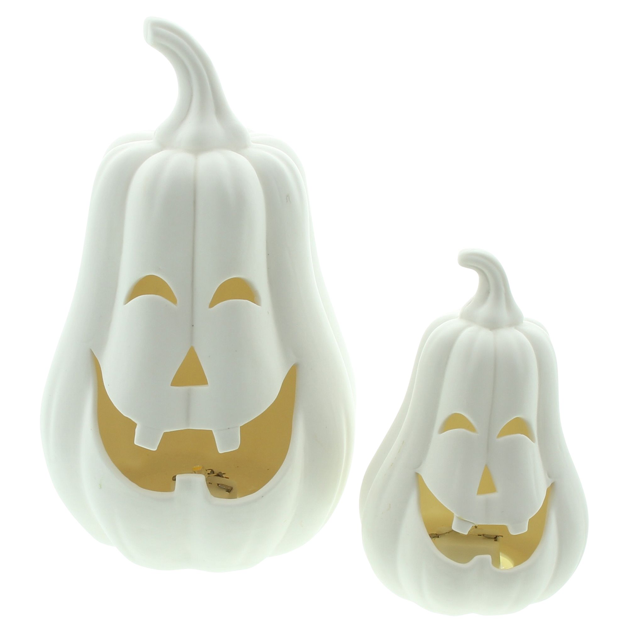 Acheter Lot de 2 citrouilles LED "White"  dans la boutique en ligne de Frank Flechtwaren pour Citrouilles