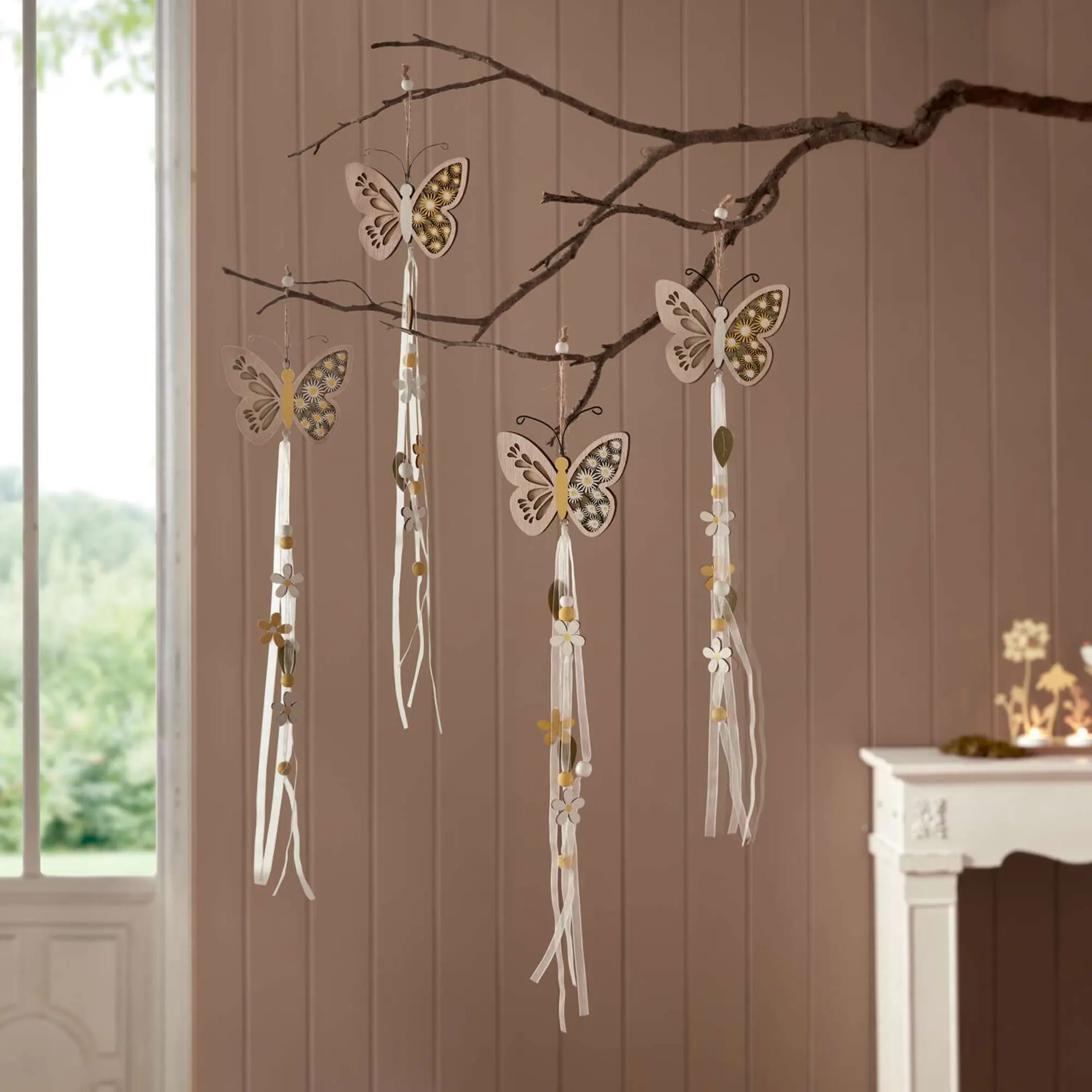 Acheter Lot de 4 suspensions "papillon"  dans la boutique en ligne de Frank Flechtwaren