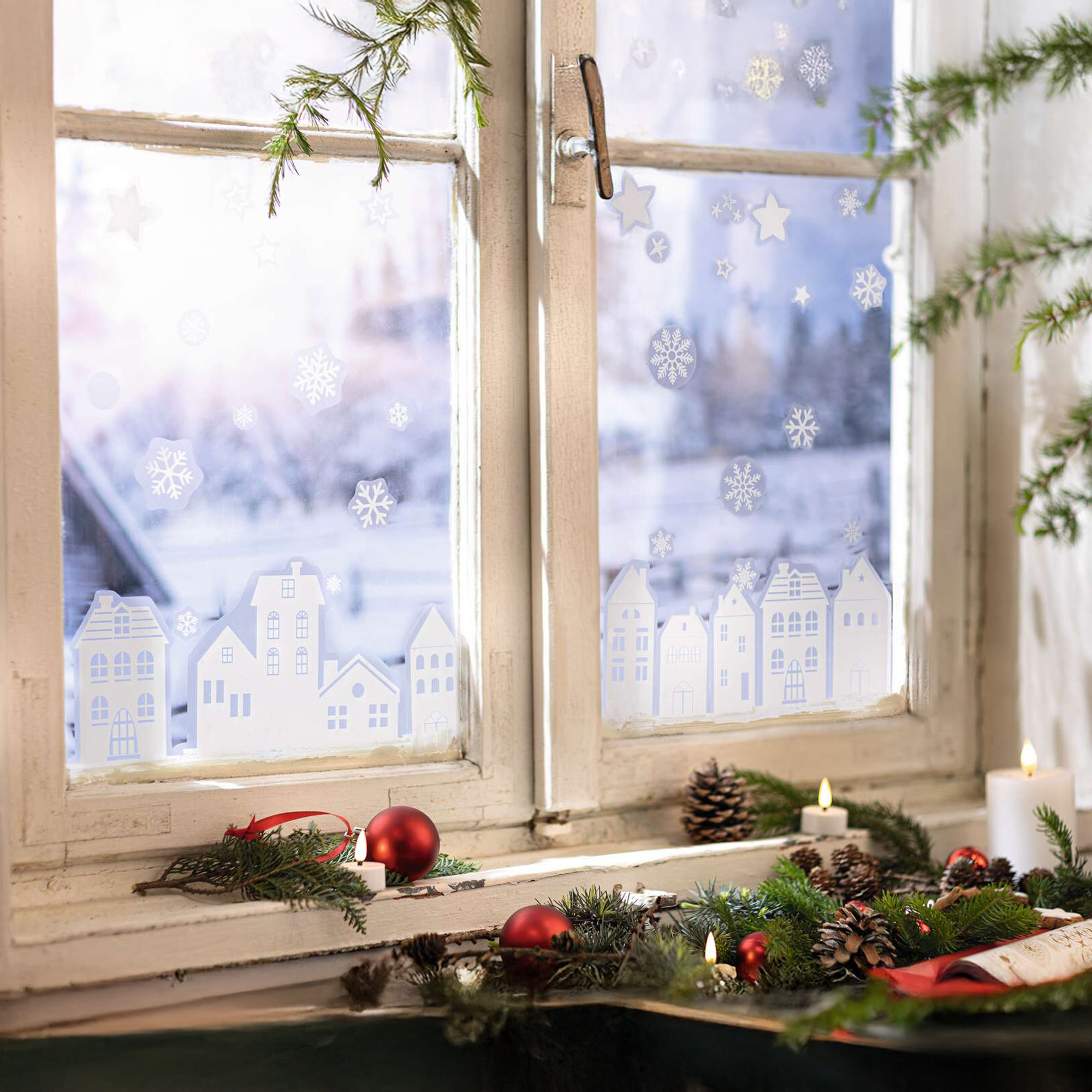 Acheter Autocollants fenêtre "maisons d'hiver", 109 pcs  dans la boutique en ligne de Frank Flechtwaren