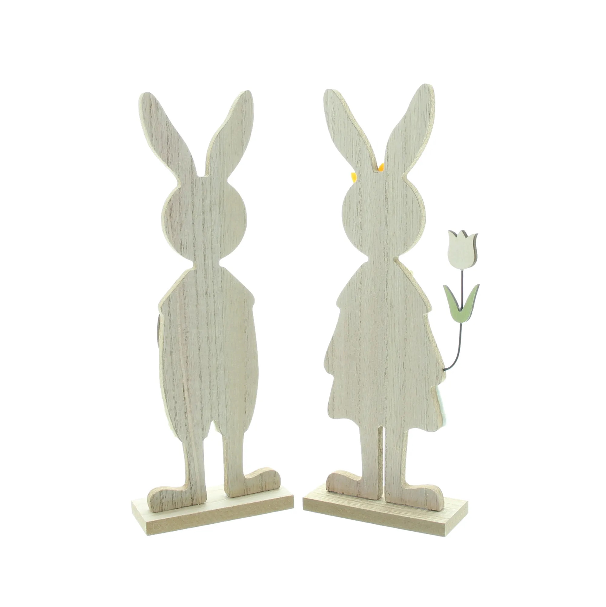Acheter Lot de 2 figurines lapins "tulipes"  dans la boutique en ligne de Frank Flechtwaren pour Lapin &amp; co