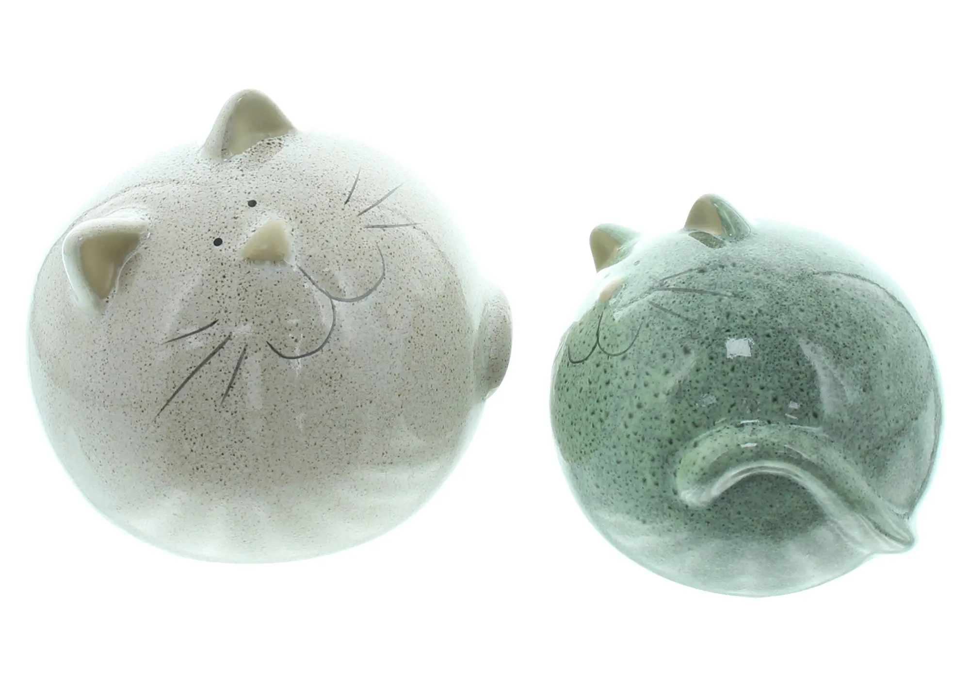 Acheter Lot de 2 figurines de déco "minou rond"  dans la boutique en ligne de Frank Flechtwaren pour Figurines décoratives