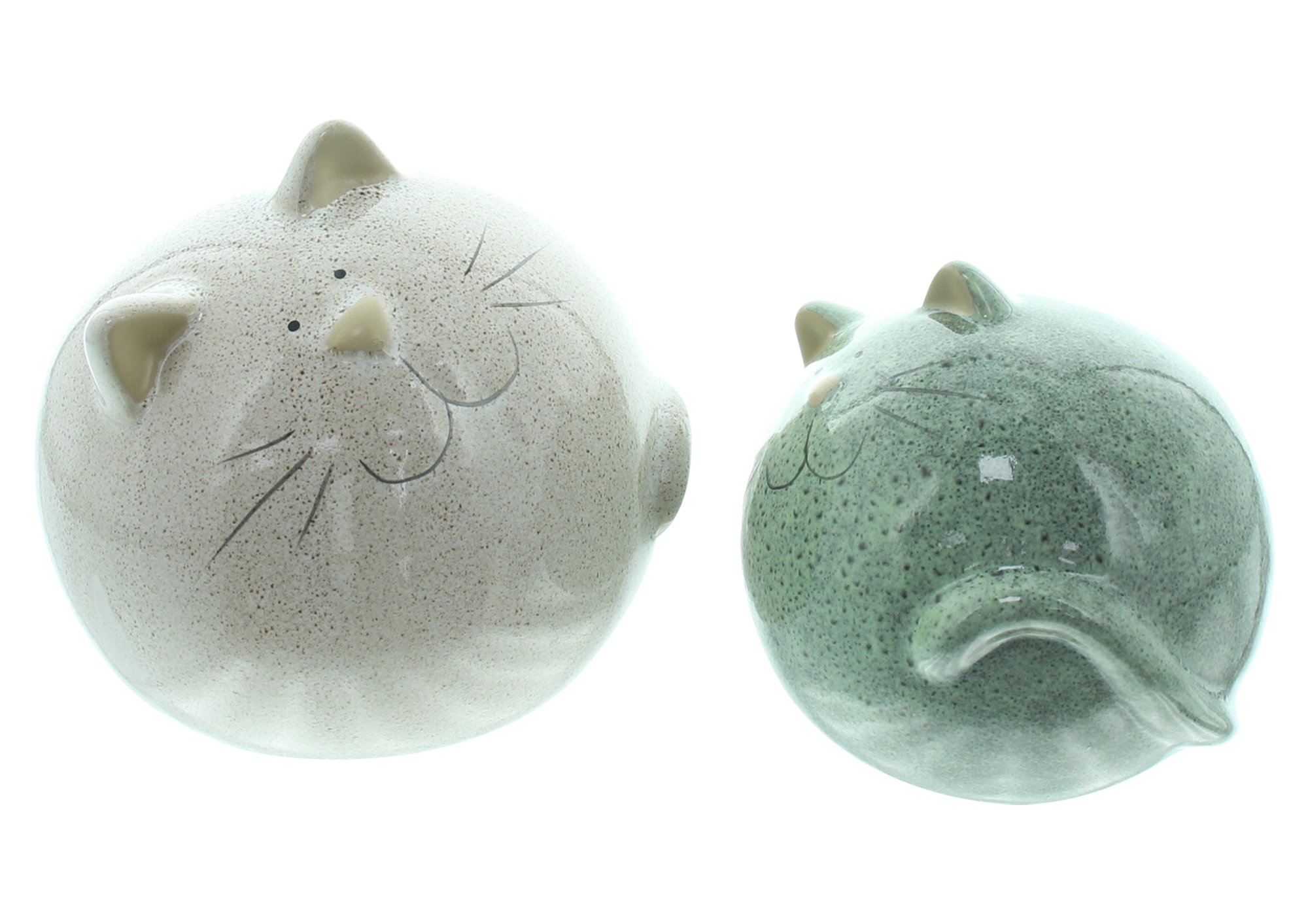 Acheter Lot de 2 figurines de déco "minou rond"  dans la boutique en ligne de Frank Flechtwaren pour Figurines décoratives