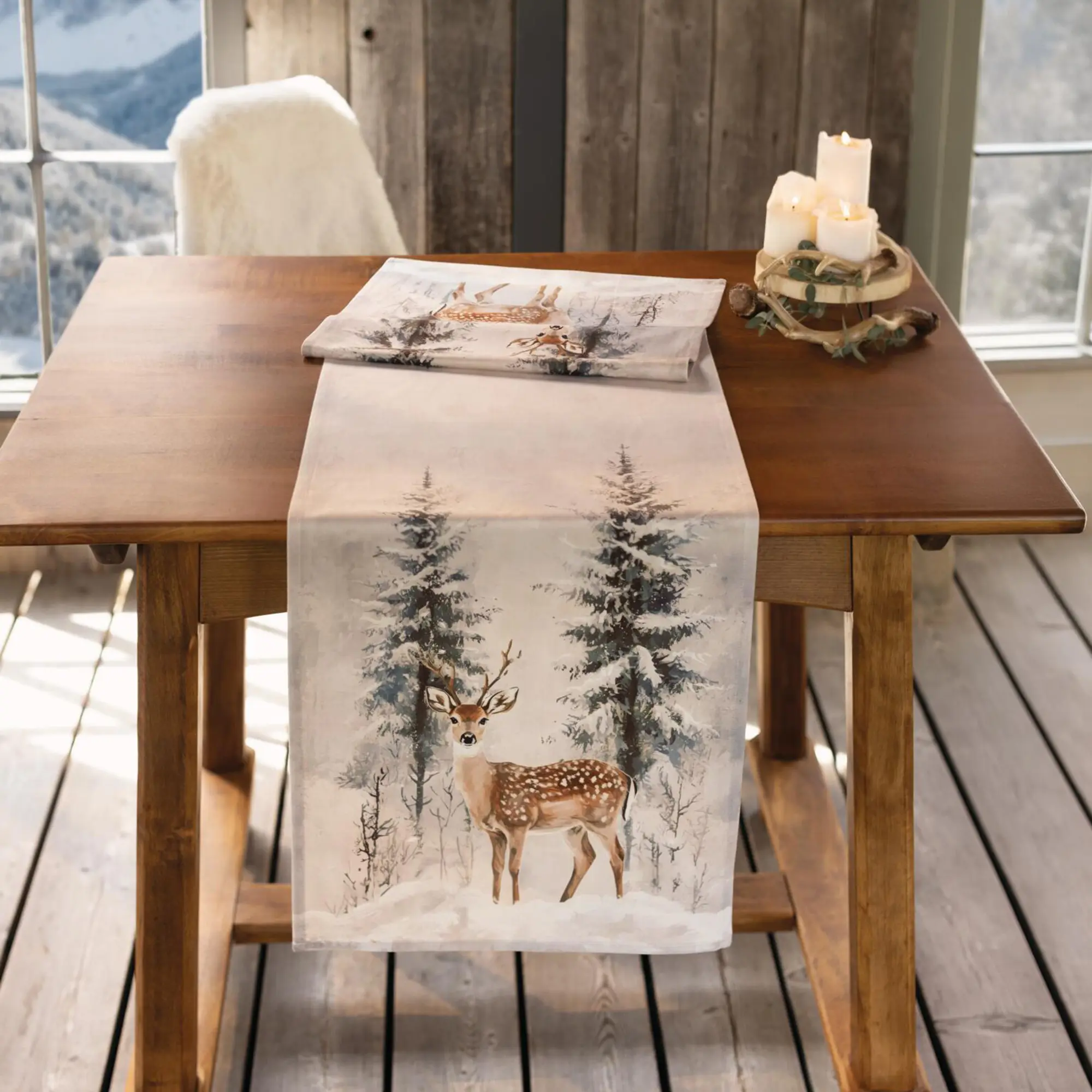 Acheter Chemin de table « Cerf d'hiver »  dans la boutique en ligne de Frank Flechtwaren