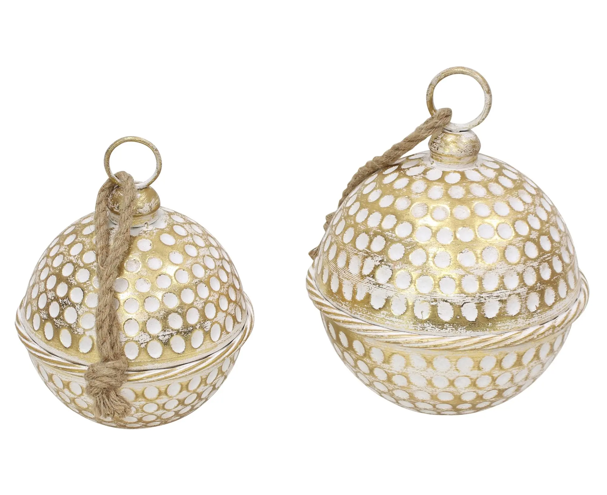 Acheter Cloche de Noël « Golden », lot de 2 dans la boutique en ligne de Frank Flechtwaren pour Boules de Noël décoratives