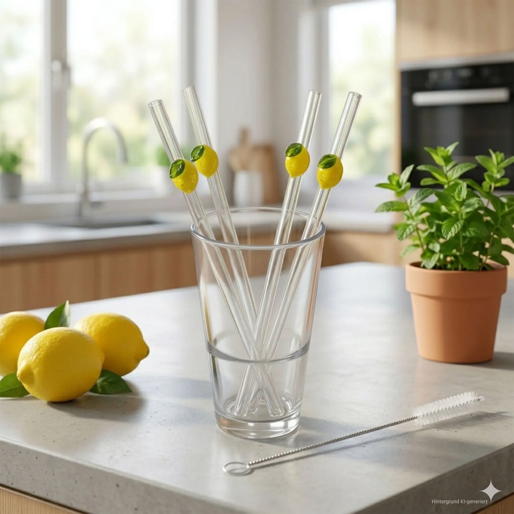 Acheter Pailles « Citron », lot de 4  dans la boutique en ligne de Frank Flechtwaren pour Sorbet citron au