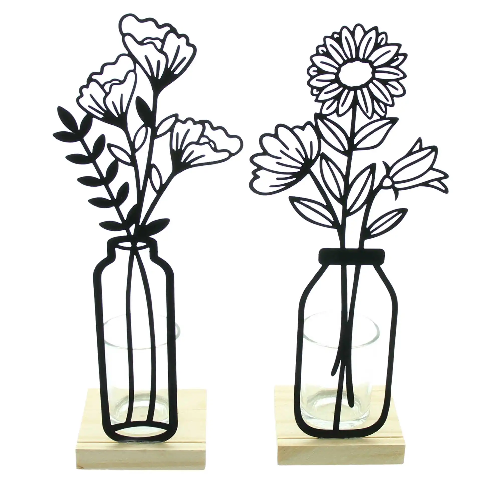 Acheter Lot de 2 bougeoirs "fleurs métalliques"  dans la boutique en ligne de Frank Flechtwaren pour Pâques